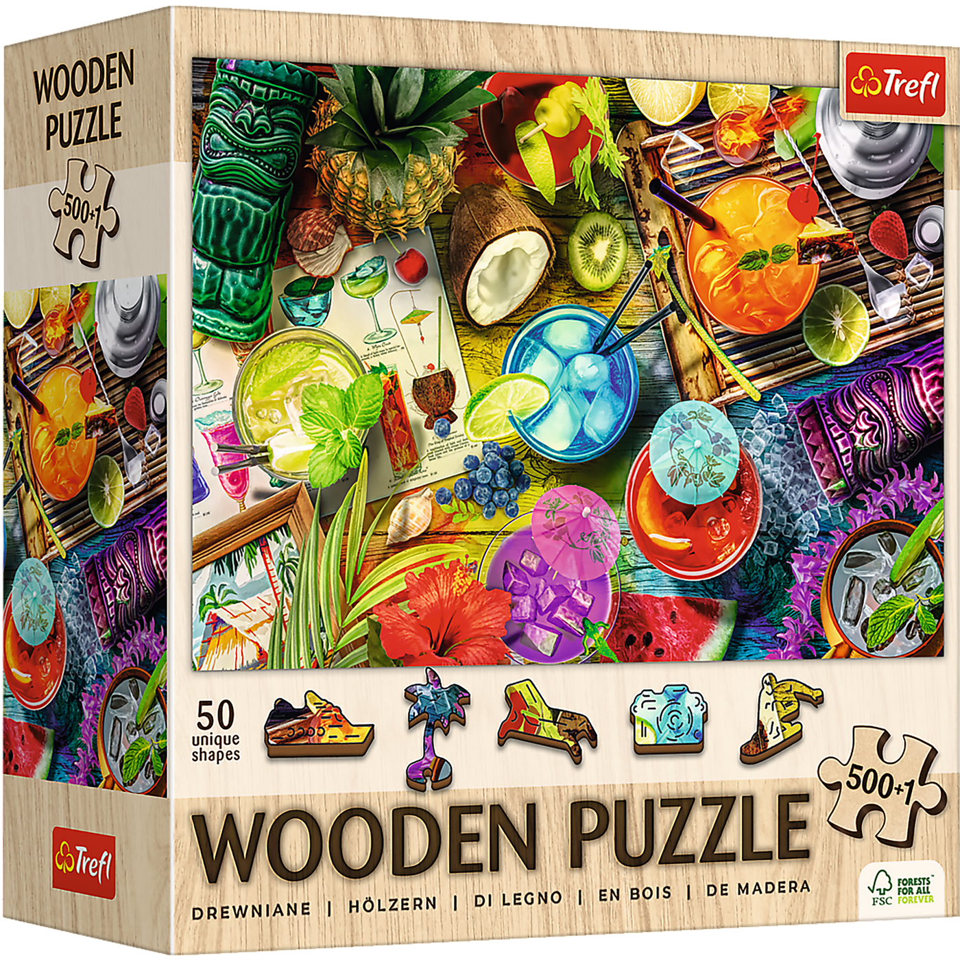 Trefl Wood Colorful Cocktails 500+1 Wooden Puzzle