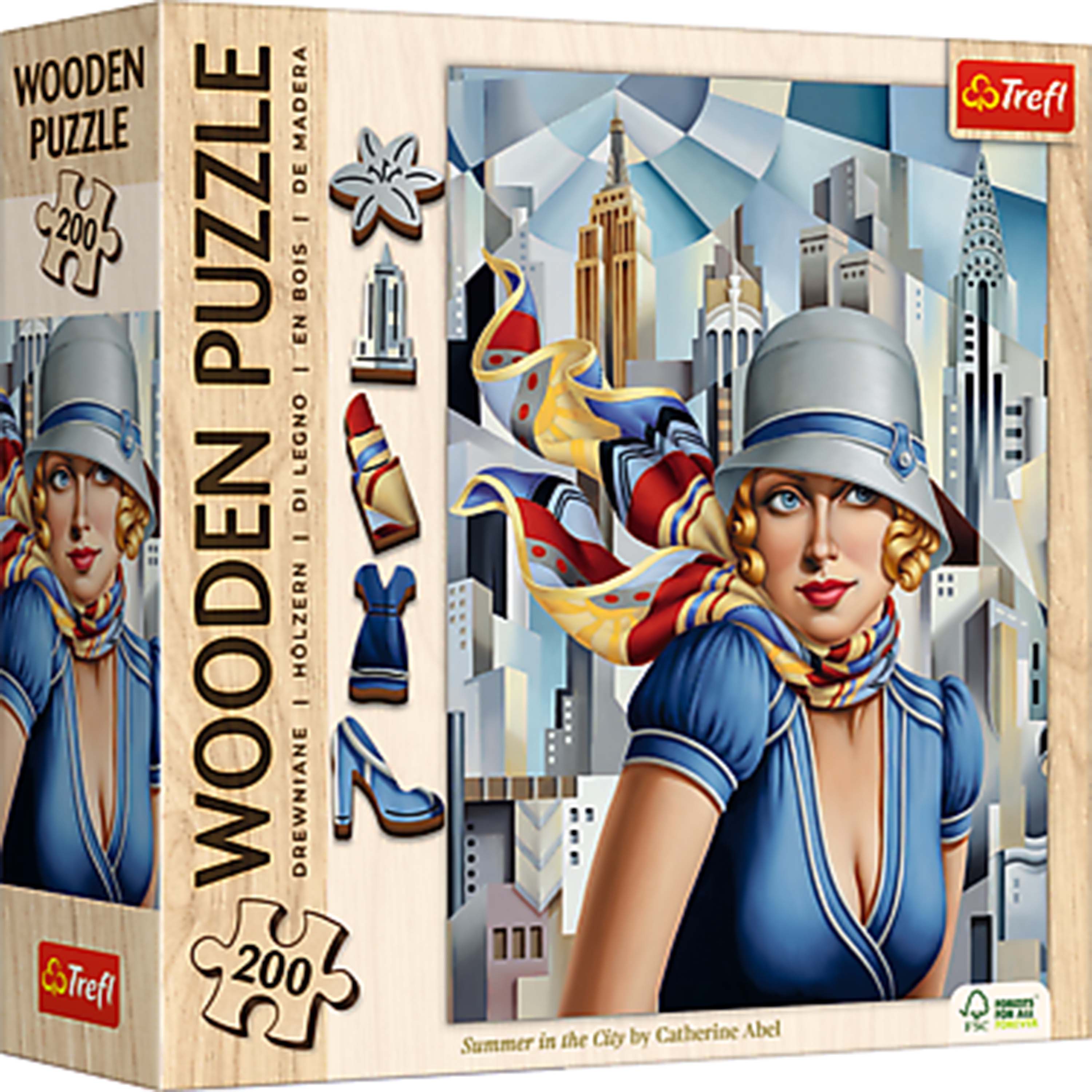 Trefl Wood Summer in the City - Catherine Abel Wooden Puzzle 200 Piece