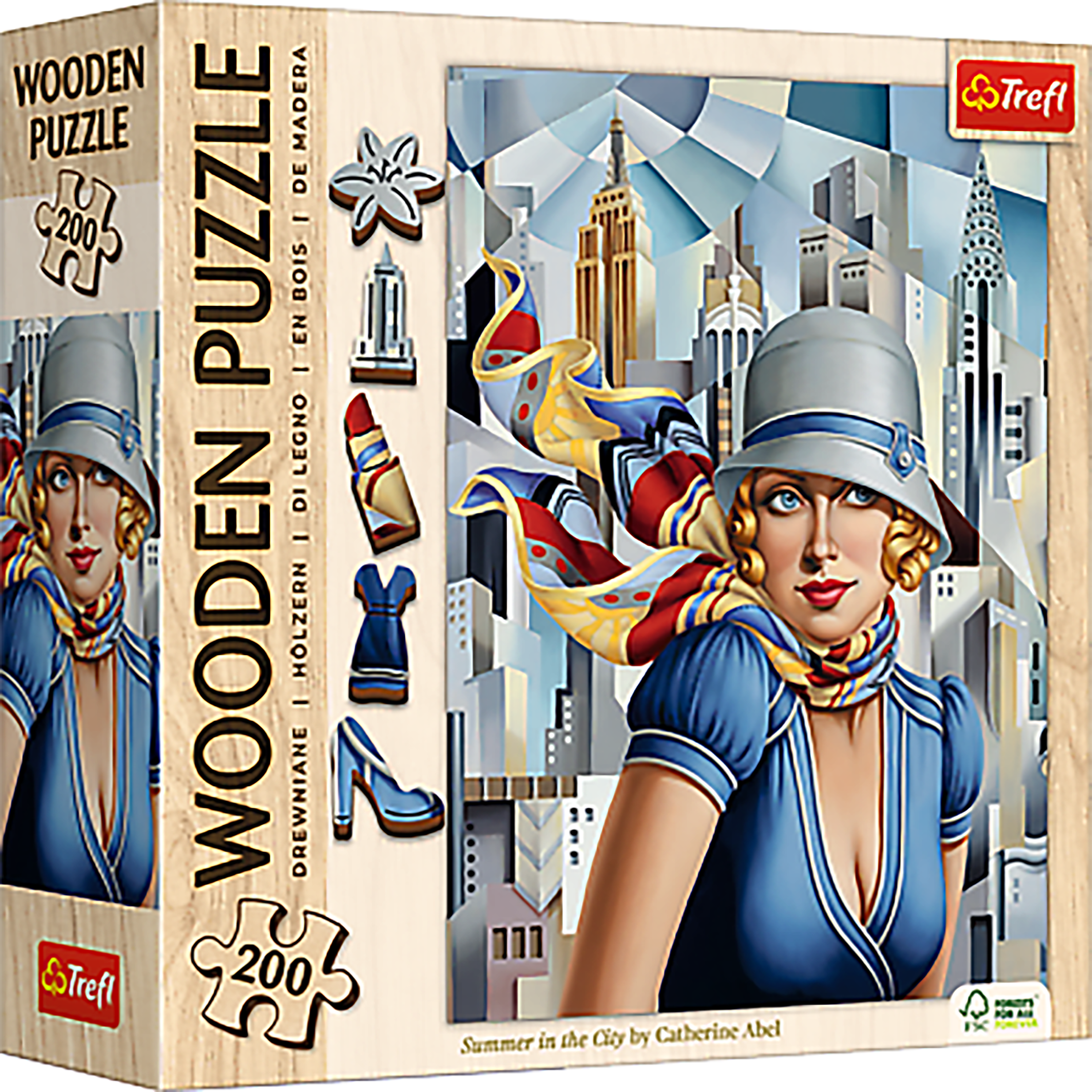 Trefl Wood Summer in the City - Catherine Abel Wooden Puzzle 200 Piece