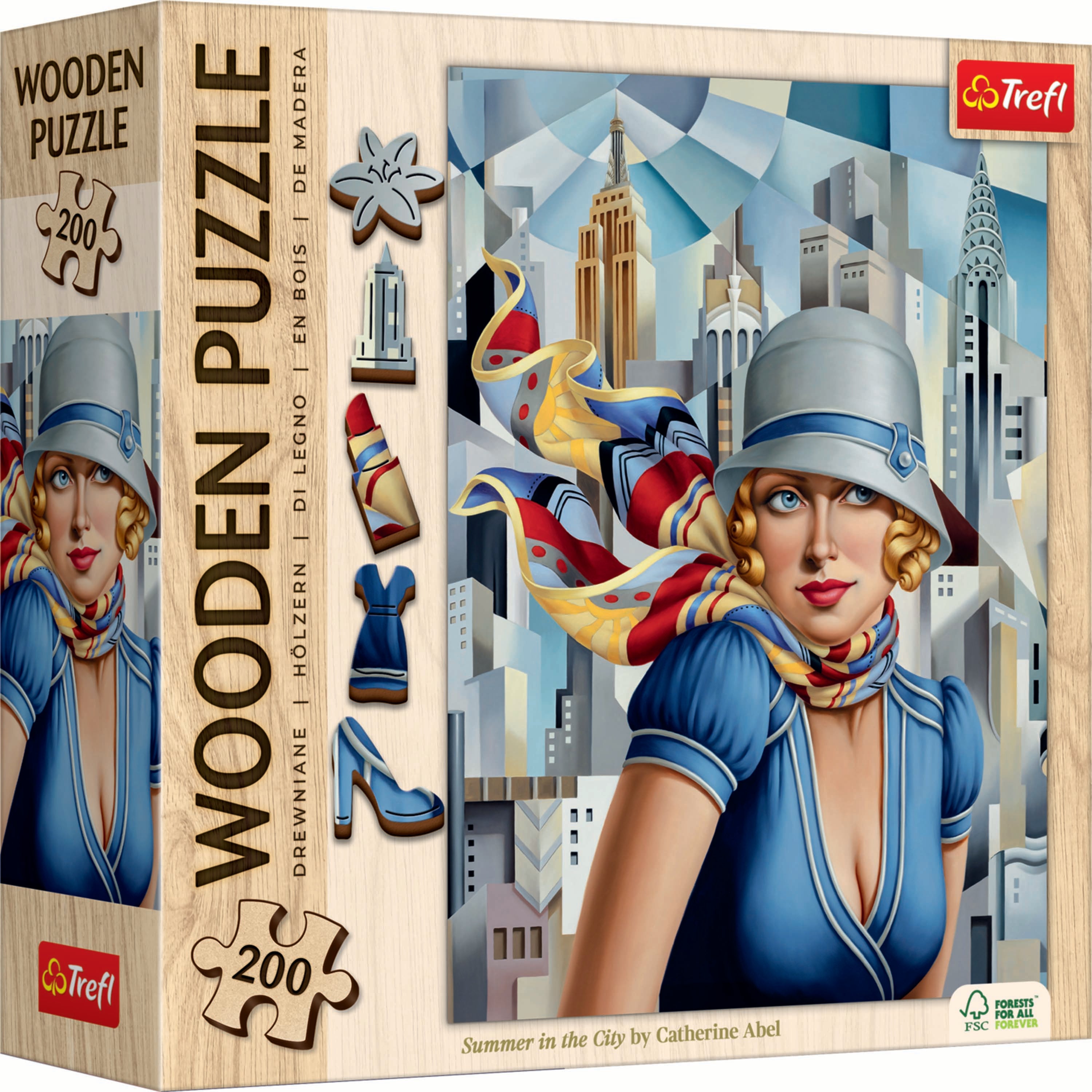 Trefl Wood Summer in the City - Catherine Abel Wooden Puzzle 200 Piece