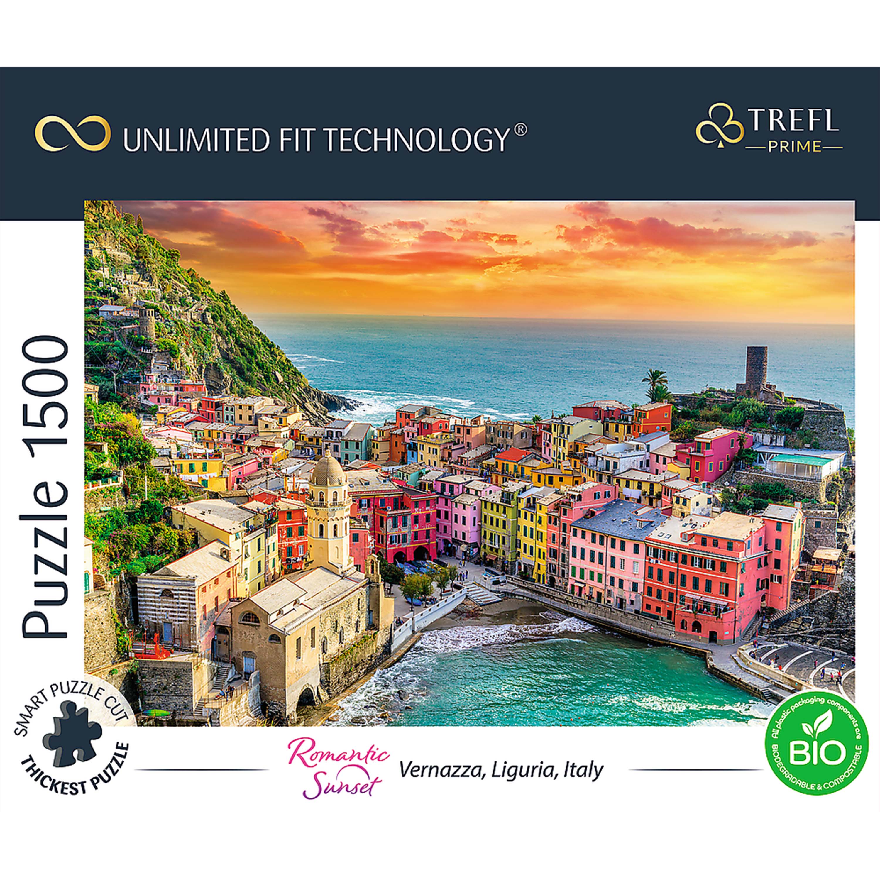 Trefl Prime 1500 Piece Puzzle - Romantic Sunset: Vernazza, Liguria, Italy