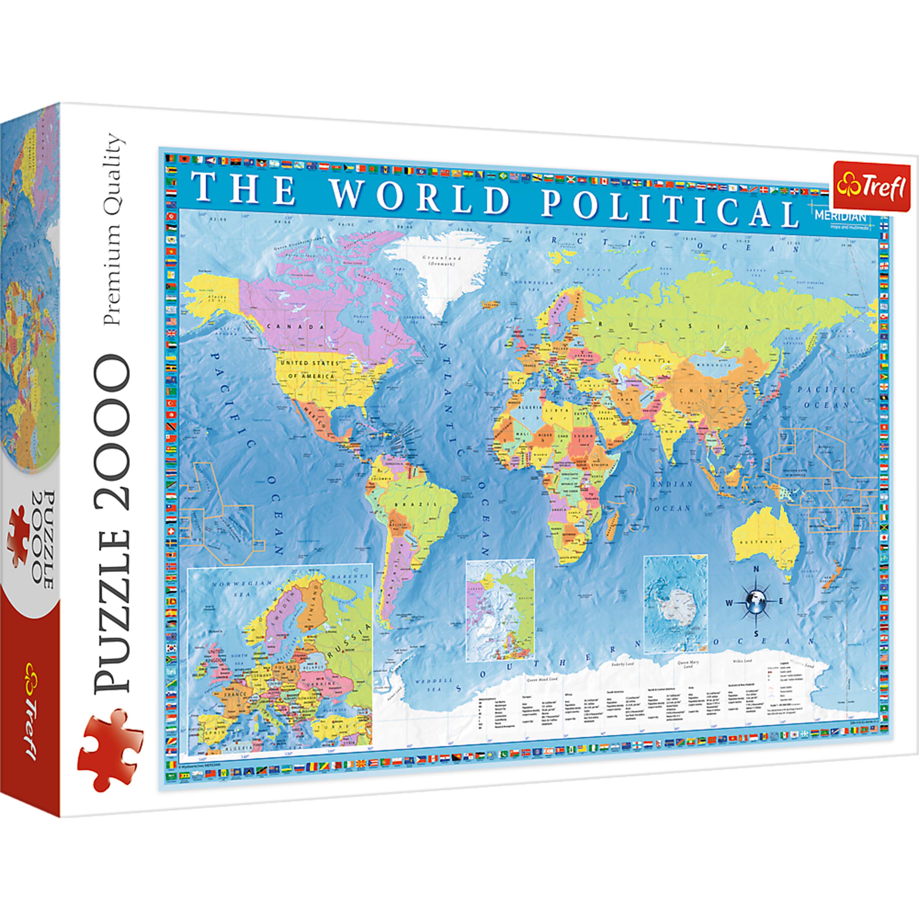 Trefl Red 2000 Piece Puzzle - Political map of the world