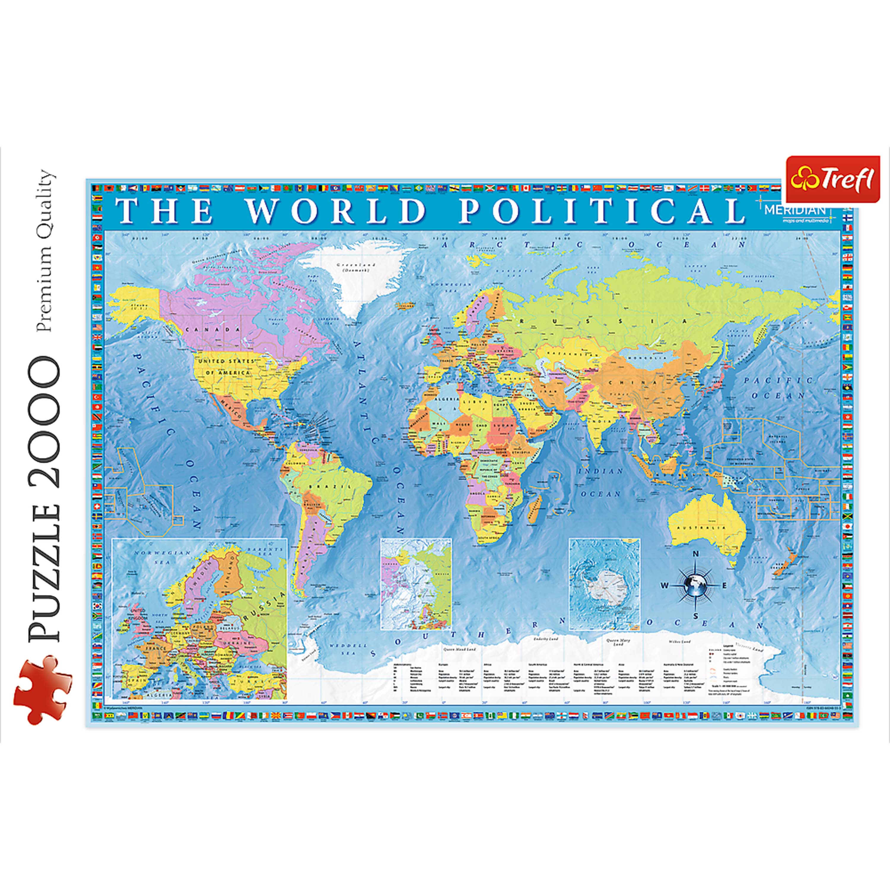 Trefl Red 2000 Piece Puzzle - Political map of the world