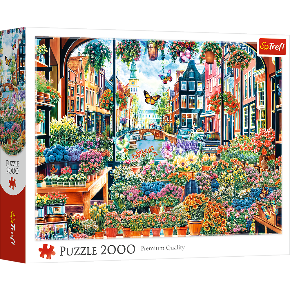 Trefl Red Flower Shop in Amsterdam 2000 Piece Puzzle