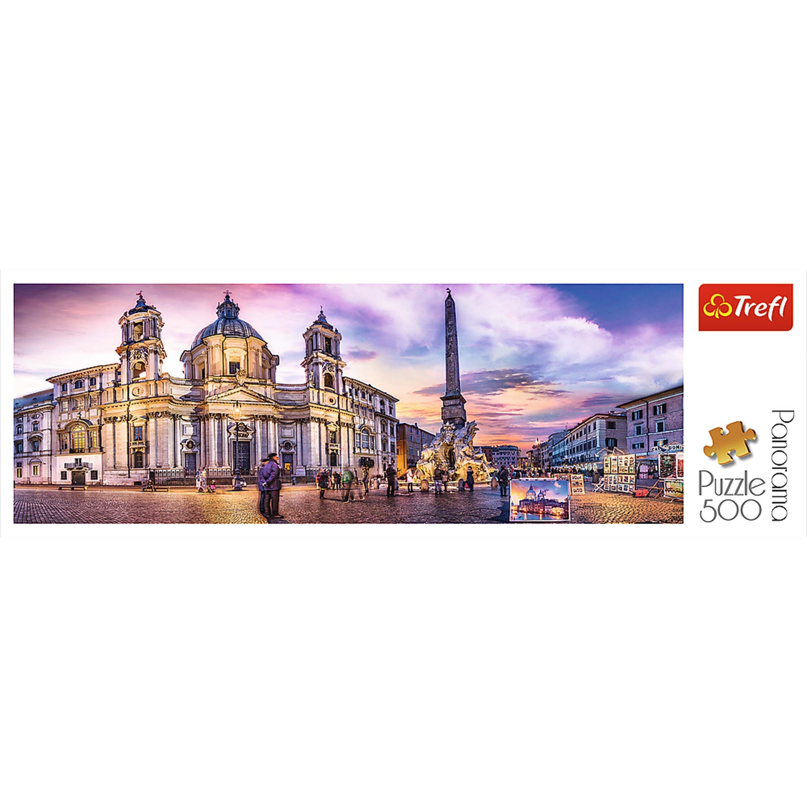 Trefl Red 500 Piece Panorama Puzzle - Piazza Navona, Rome