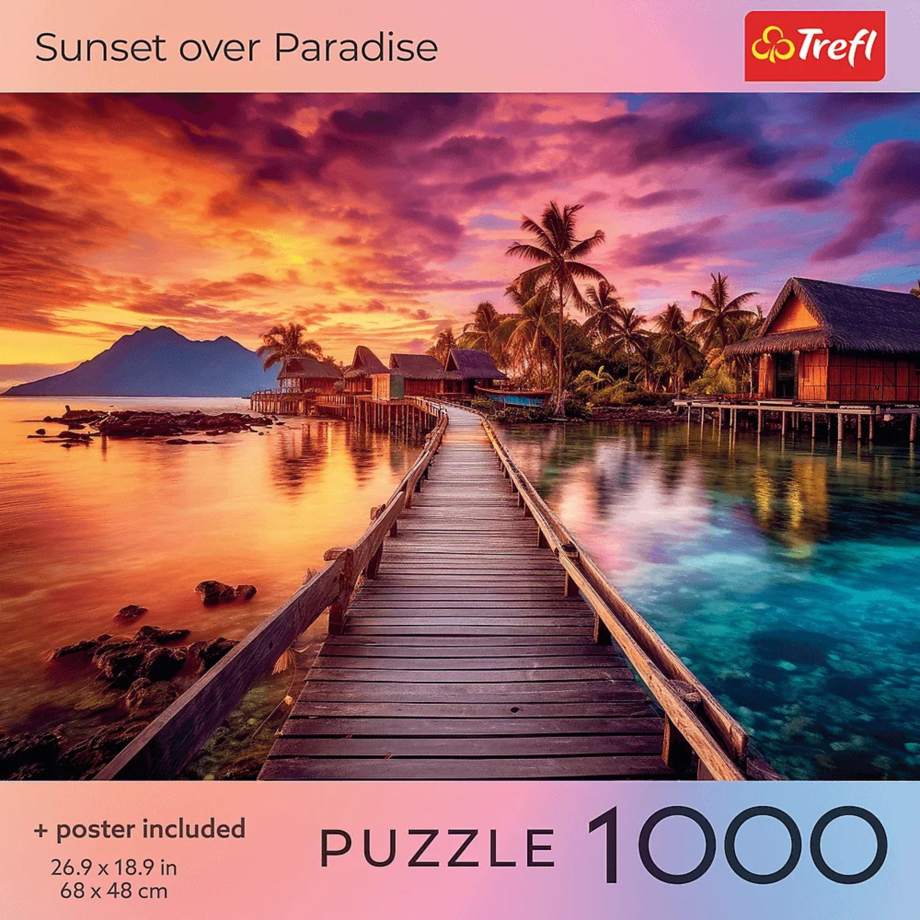 Trefl Red Sunset over Paradise 1000 Piece Puzzle