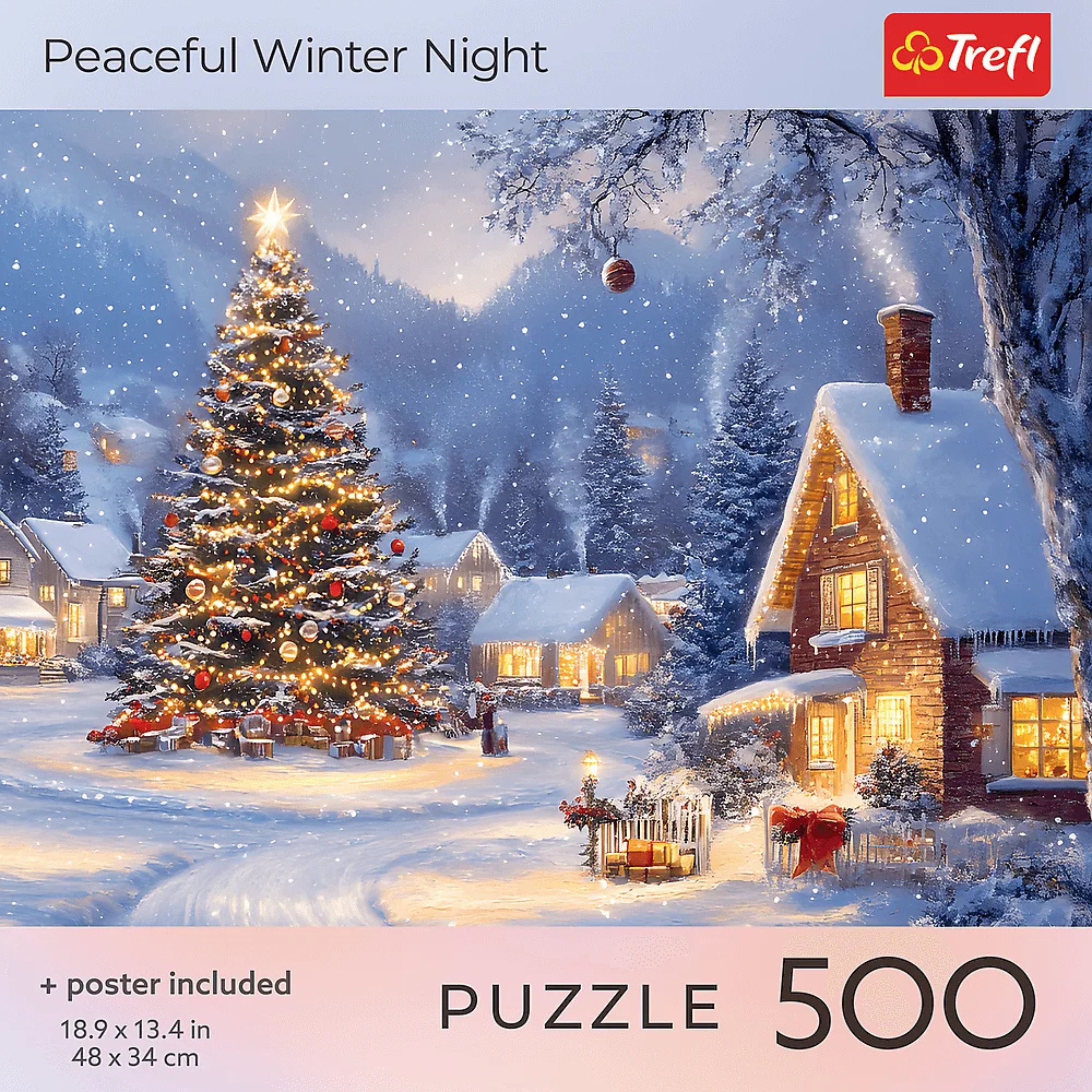 Trefl Red Seasons Greetings Peaceful Winter Night 500 Piece Puzzle