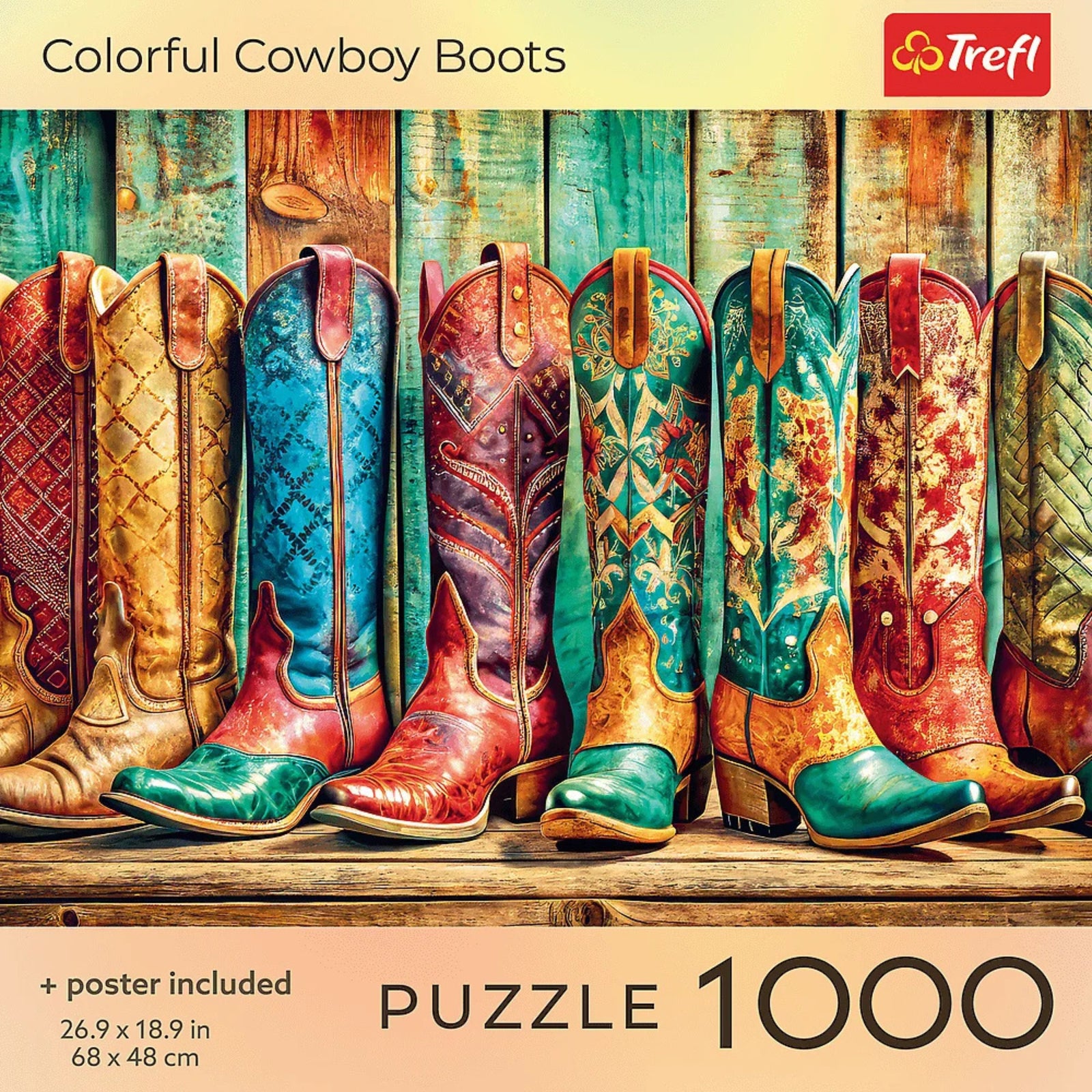 Trefl Red Colorful Cowboy Boots 1000 Piece Puzzle