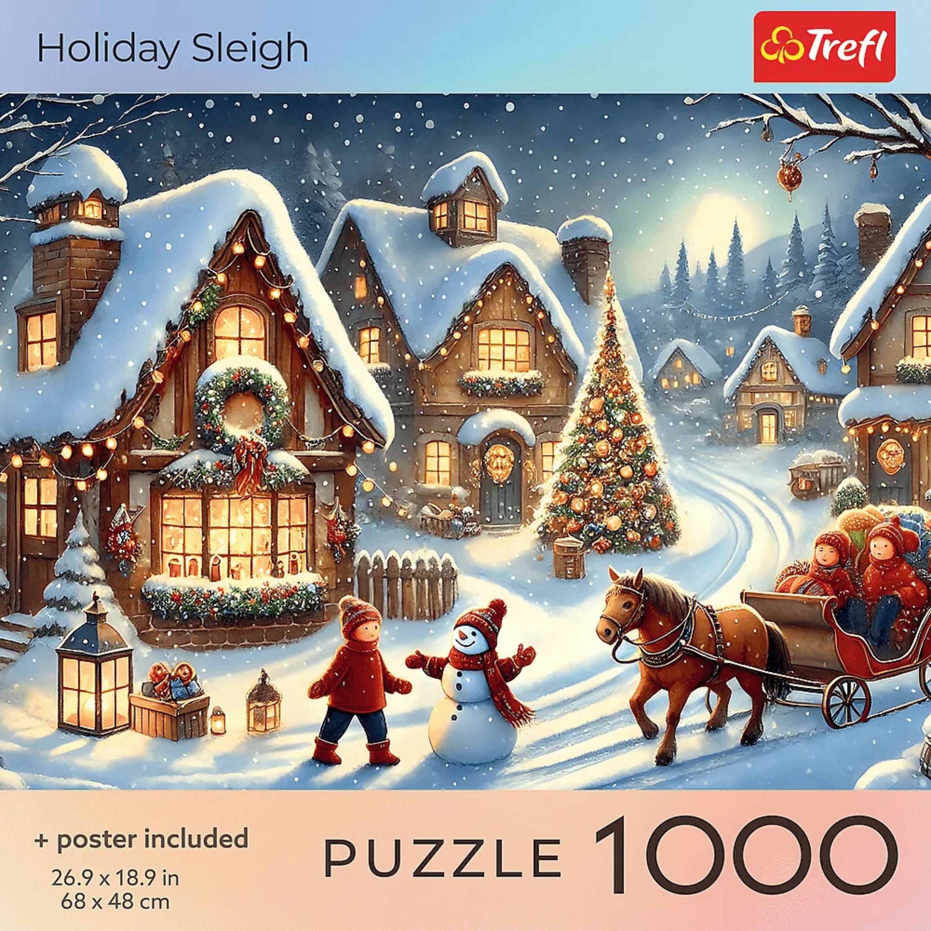 Trefl Red Holiday Sleigh 1000 Piece Puzzle