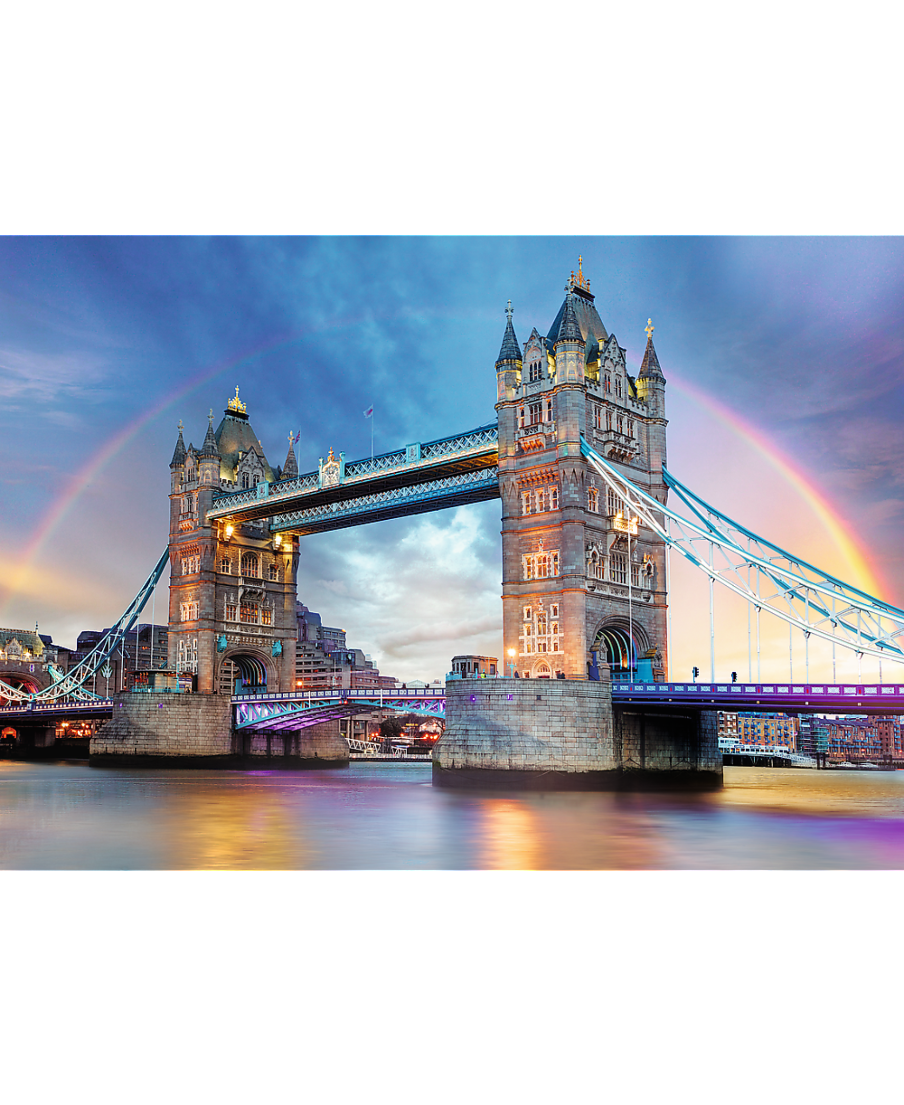 Trefl Red 1000 Piece Puzzle & Sorter - Rainbow over Tower Bridge