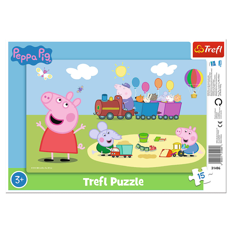 Trefl Frame 15 Piece Puzzle - Peppa Pig's Happy Train Jigsaw Puzzle