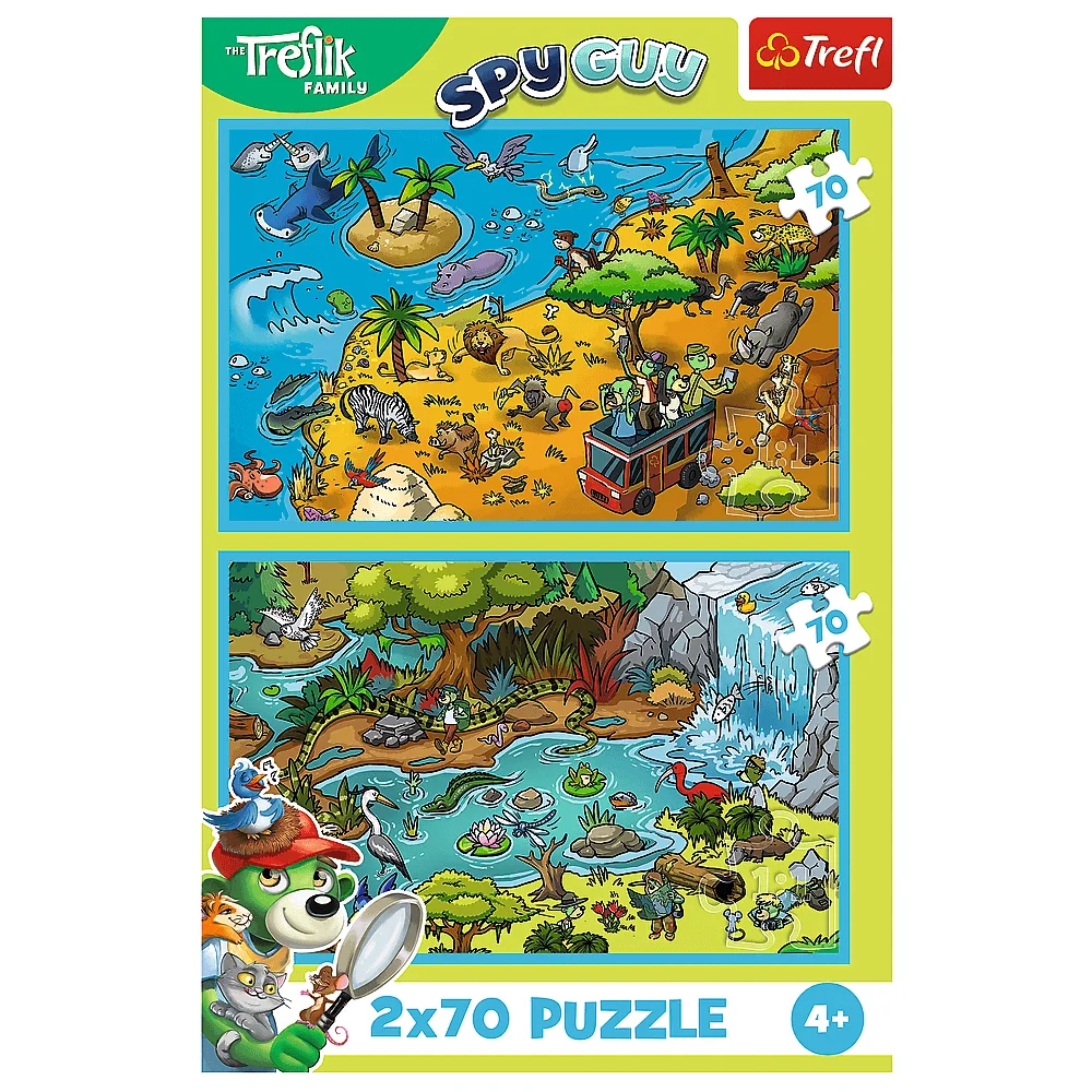 Trefl Kids Treflik Family - Trefliks in Animal Land 2X70 Piece Puzzle