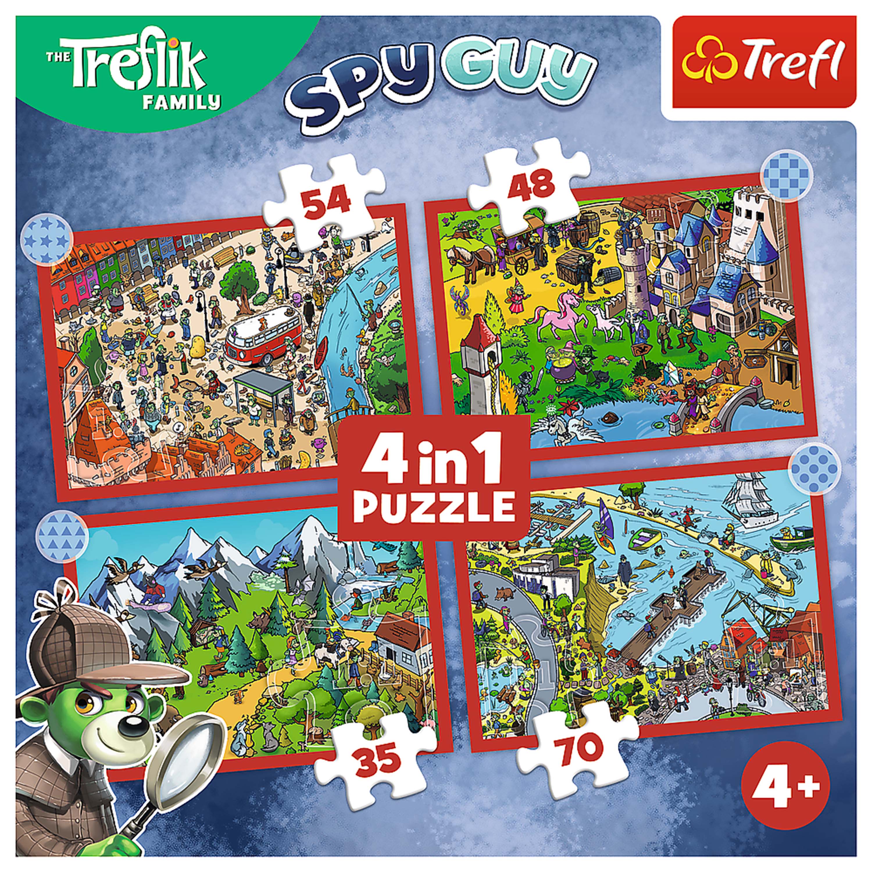 Trefl Kids Treflik Familiy - The Trefliks' Travels 4in1 (35/48/54/70 Piece) Puzzle