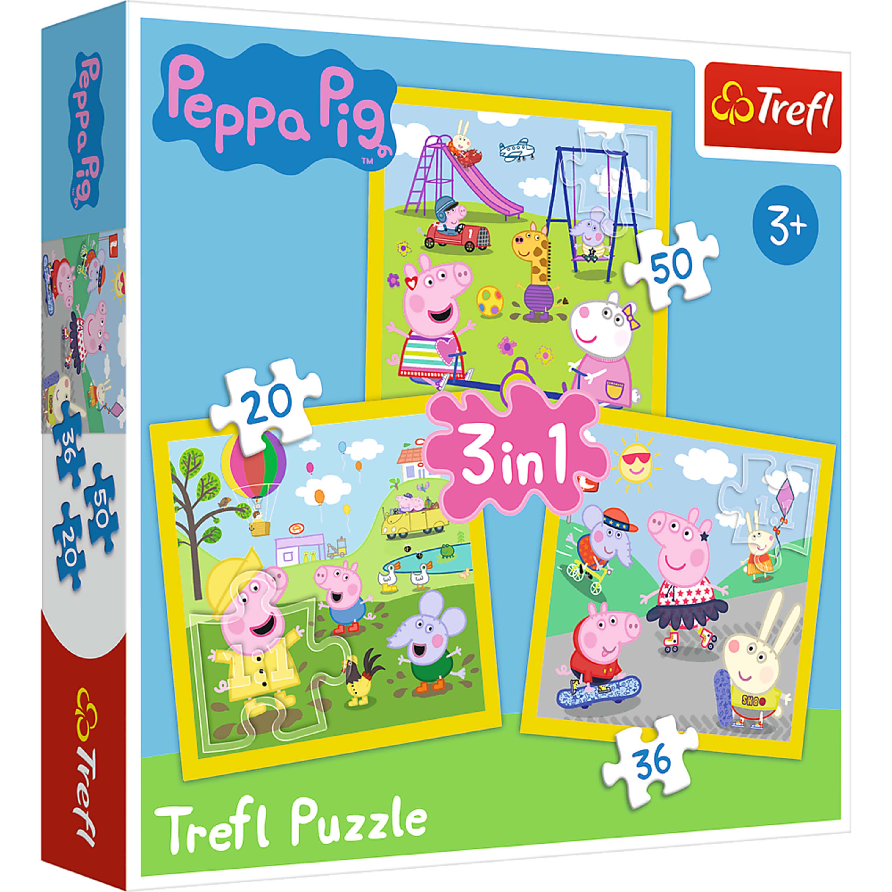 Trefl 3 in 1 (20, 36 & 50 Piece) Puzzle - Peppa Pig's Happy Day