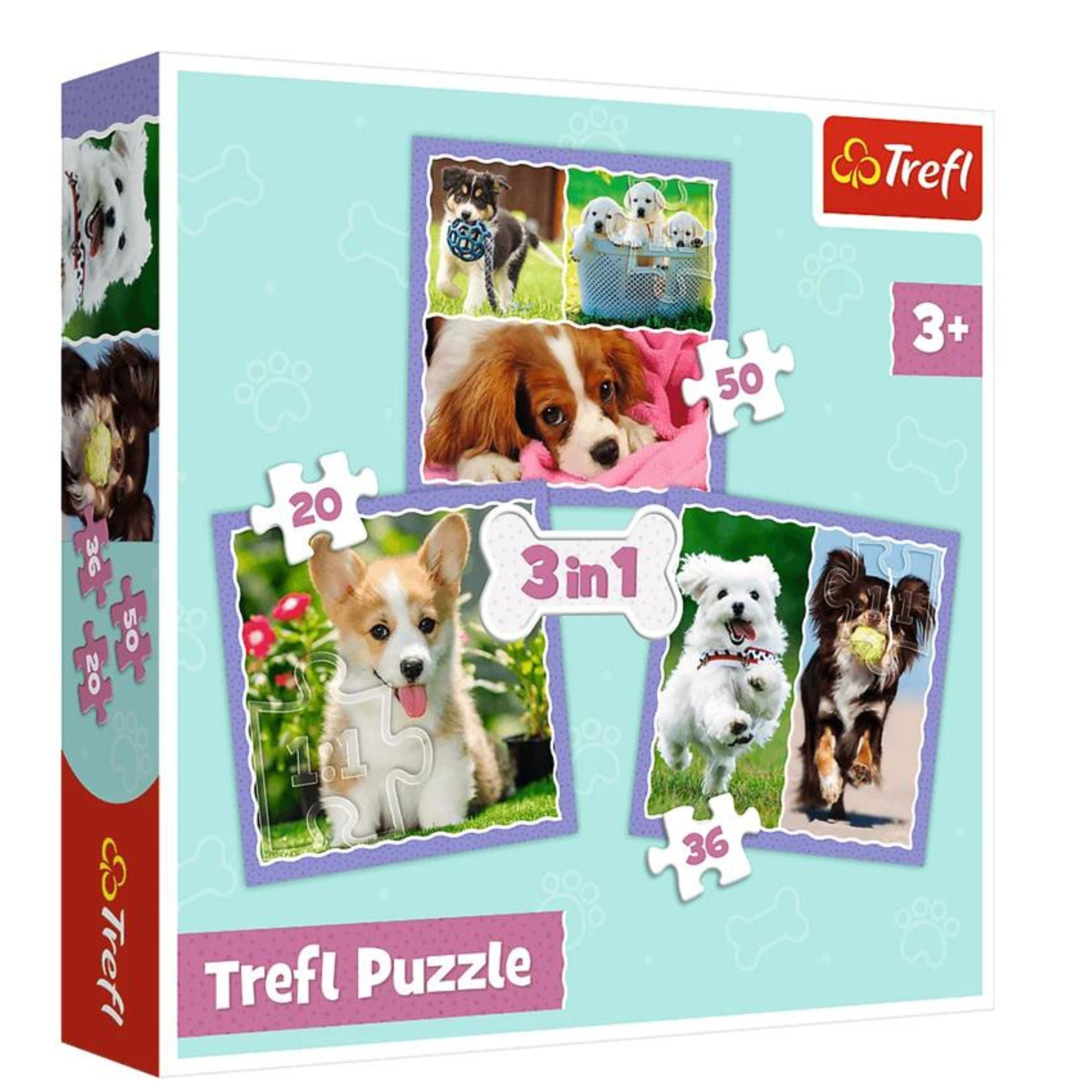Trefl Preschool 3 in 1 Puzzle - Lovely Dogs