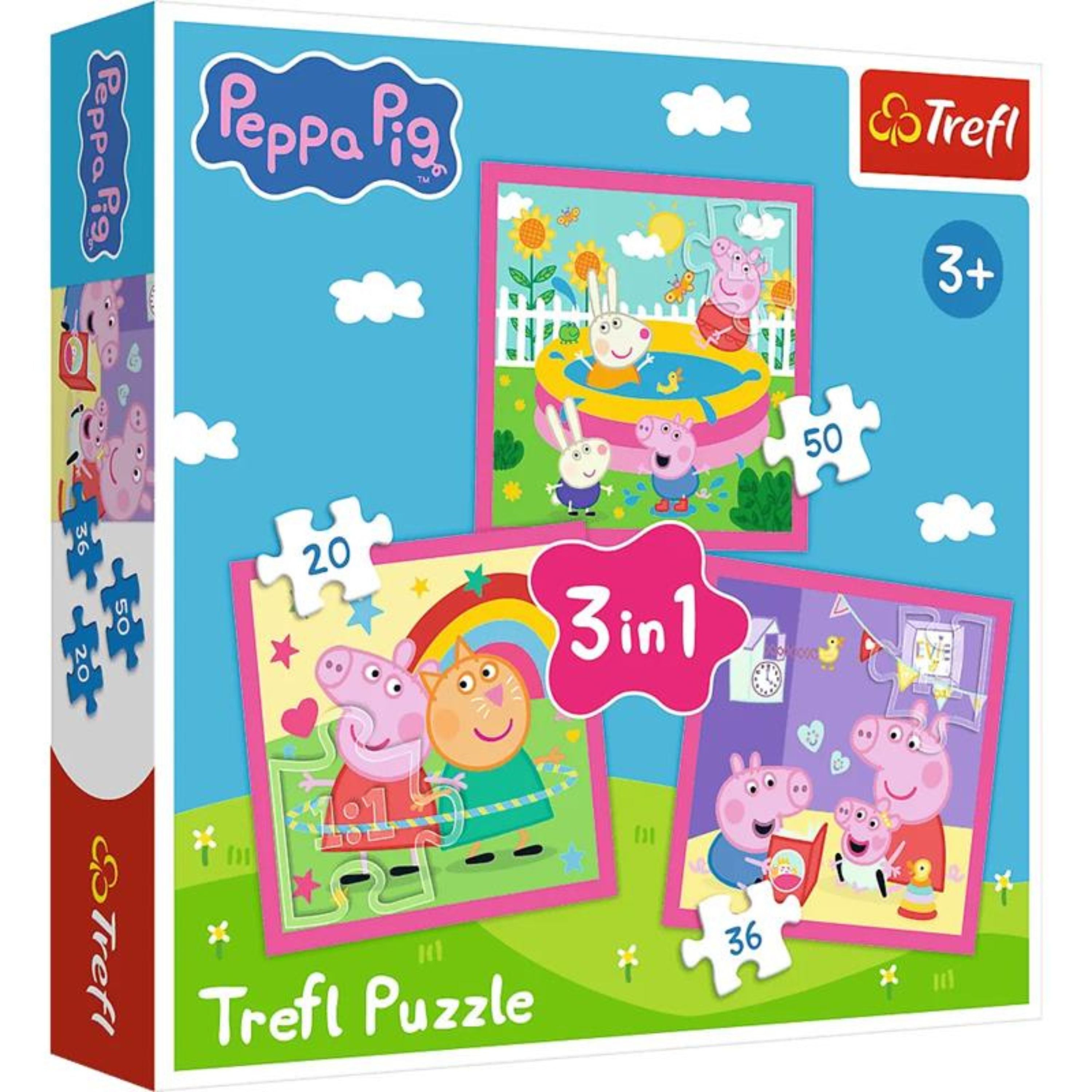 Trefl Kids Peppa Pig Peppa and Friends 3in1 20/36/50 Piece Jigsaw Puzzle