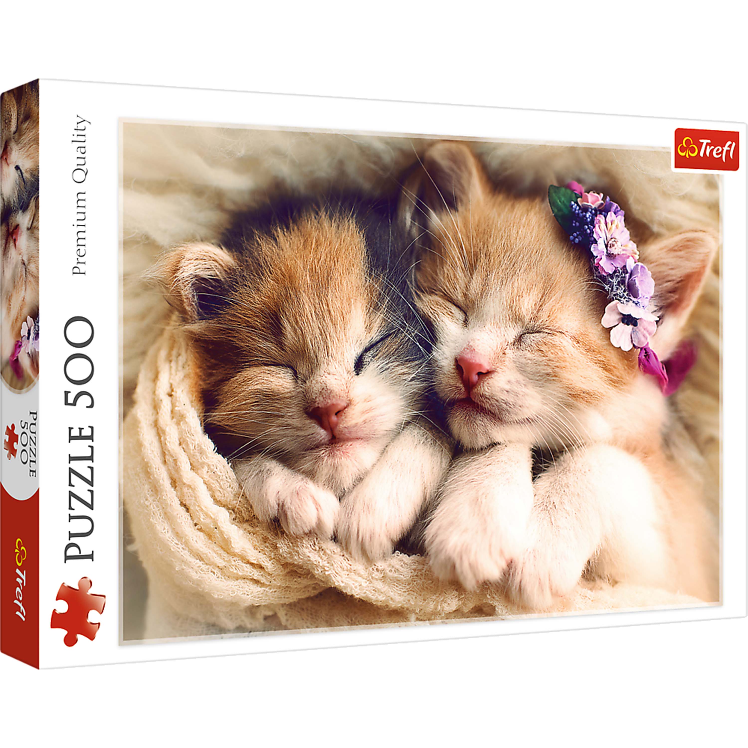 Trefl Red 500 Piece Jigsaw Puzzle - Sleeping Kittens