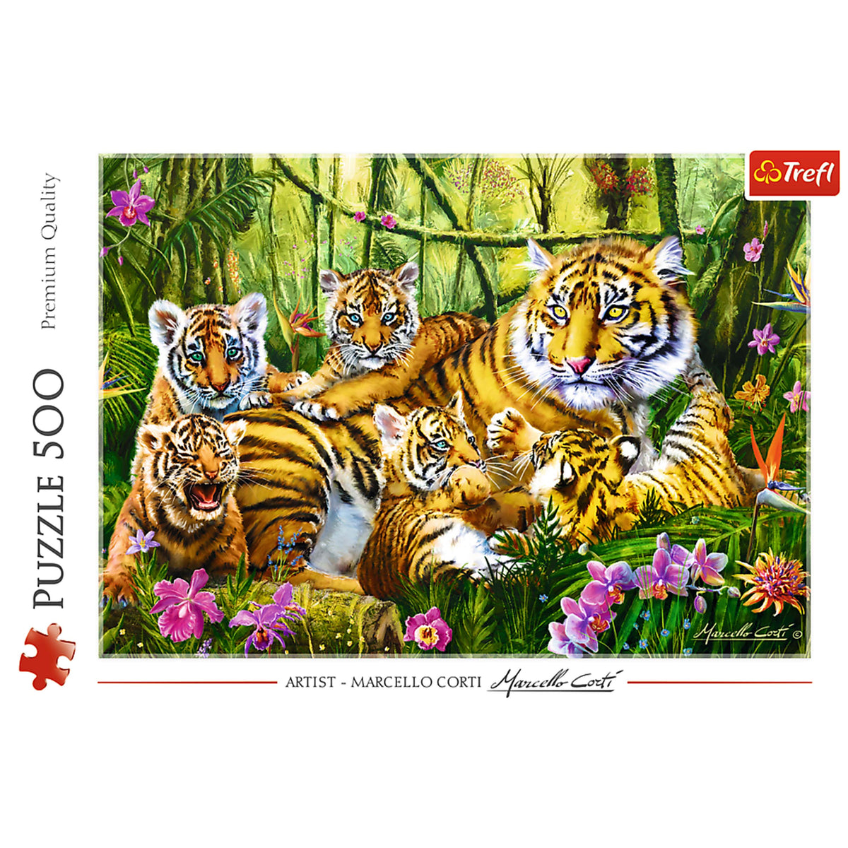 Trefl Red Family of Tigers 500 Piece Puzzle