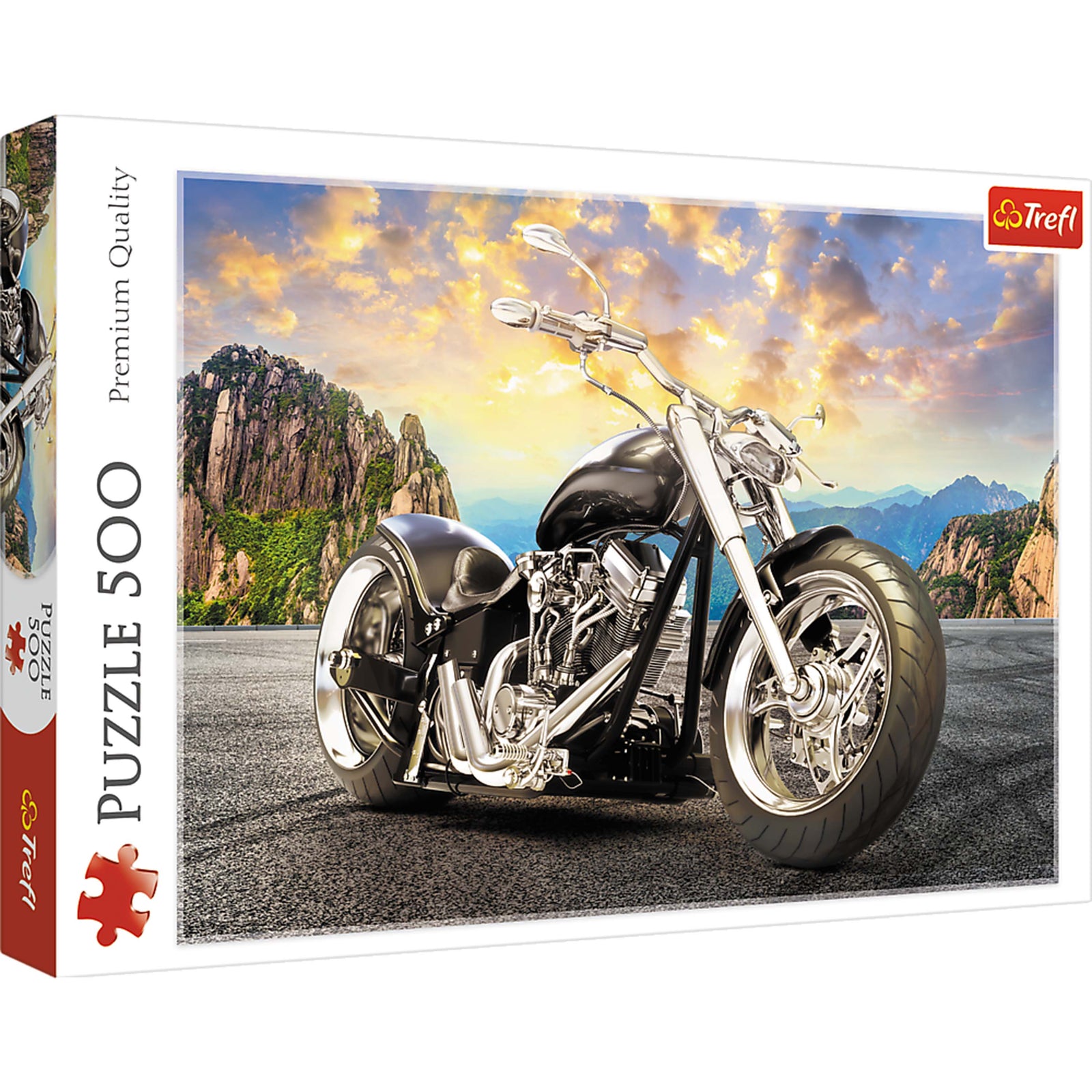 Trefl Red 500 Piece Puzzle - Black motorcycle