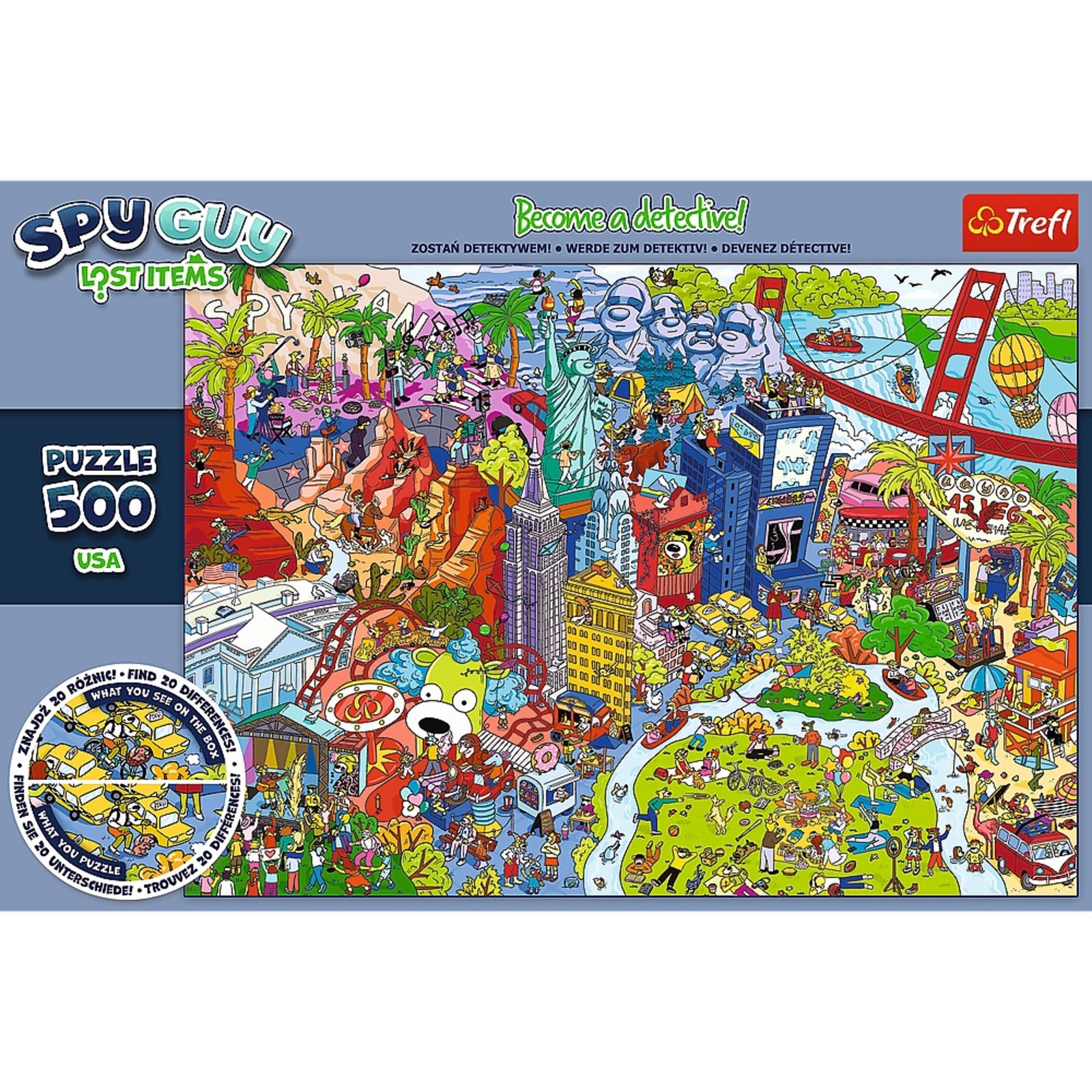 Trefl Kids 500 Piece Puzzle - Spy Guy - Lost Items: USA