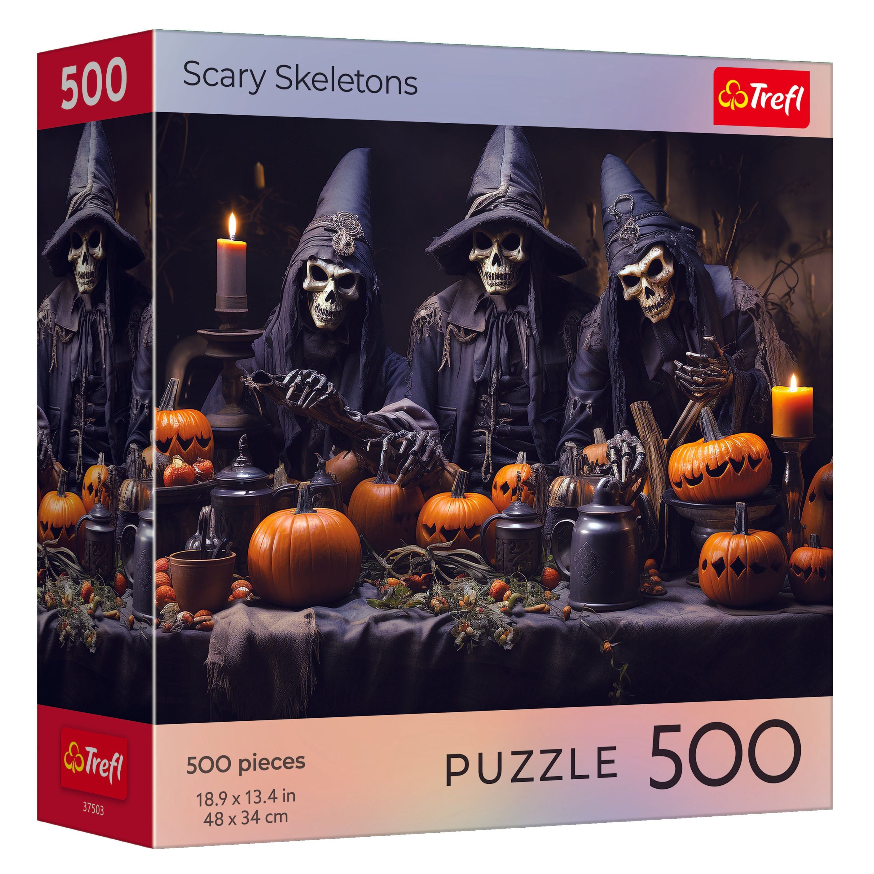 Trefl Red 500 Piece Puzzle - Halloween - Scary Skeletons