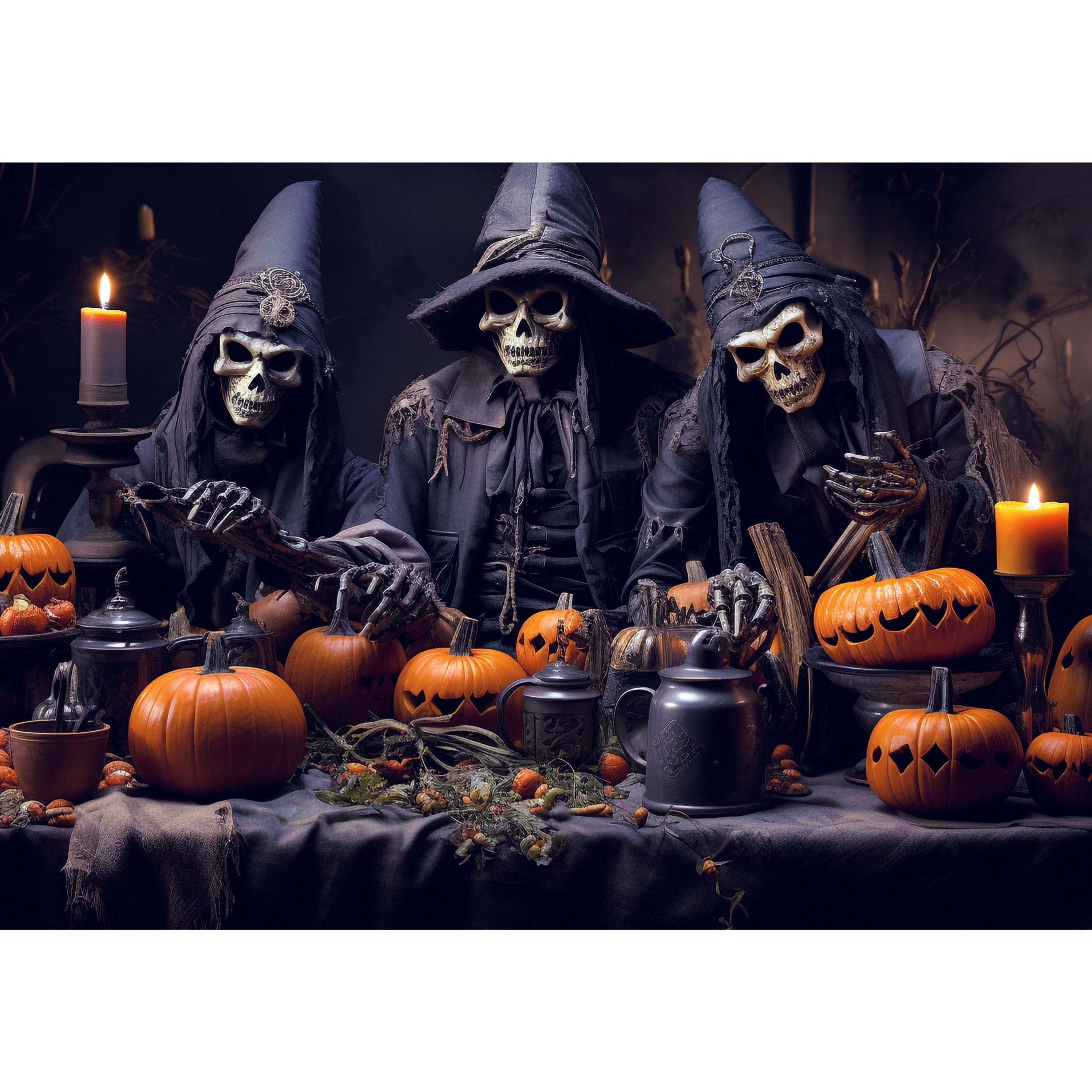 Trefl Red 500 Piece Puzzle - Halloween - Scary Skeletons