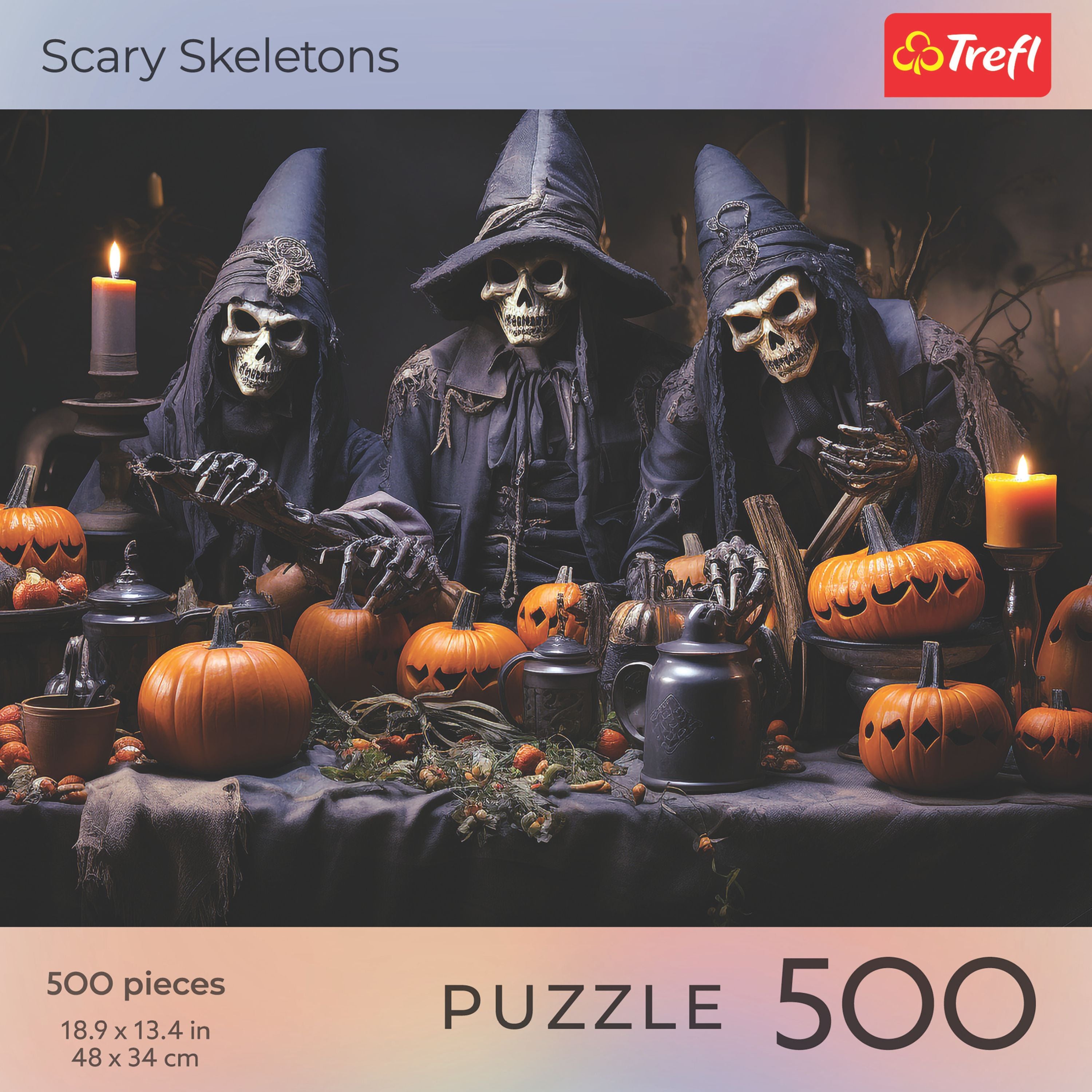 Trefl Red 500 Piece Puzzle - Halloween - Scary Skeletons