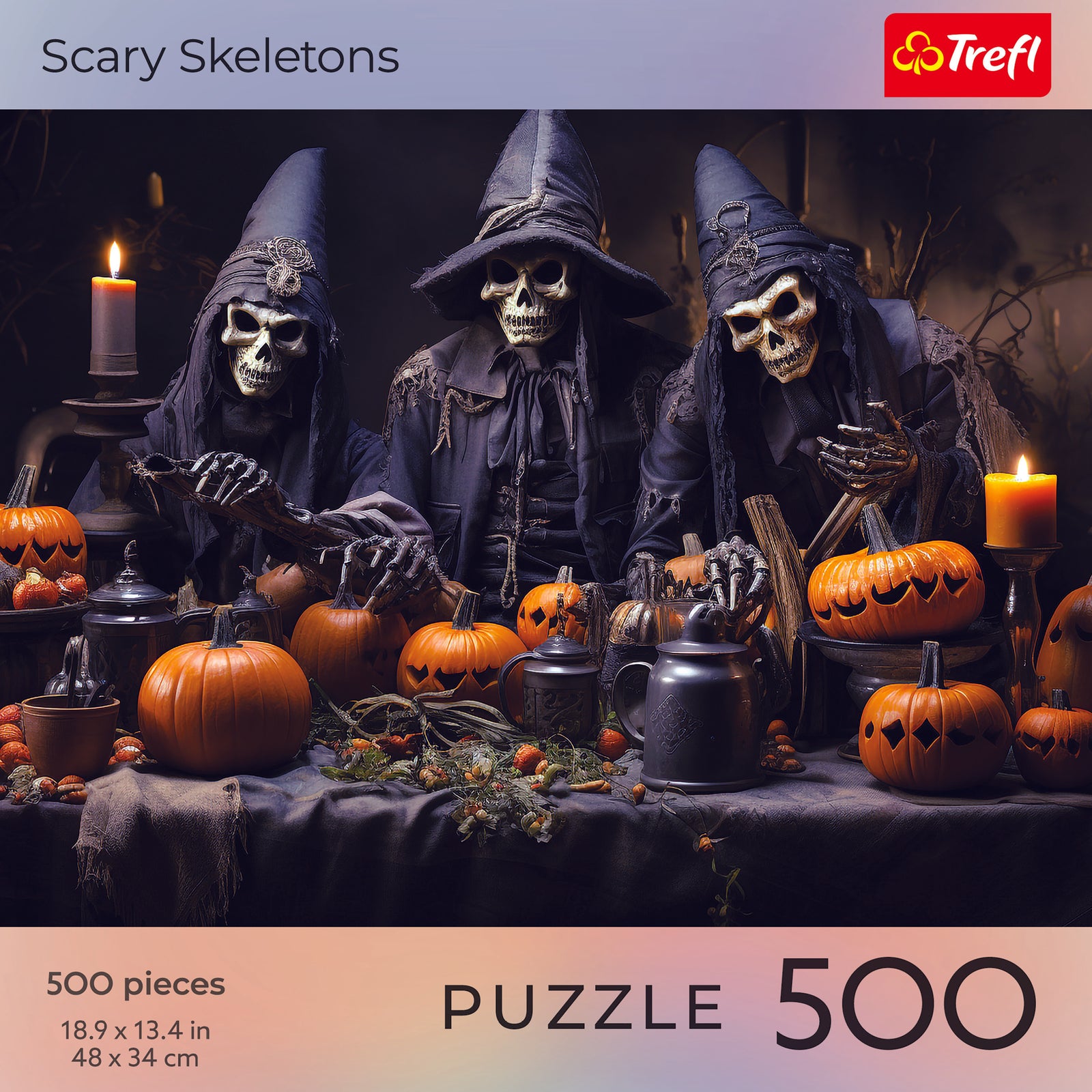 Trefl Red 500 Piece Puzzle - Halloween - Scary Skeletons