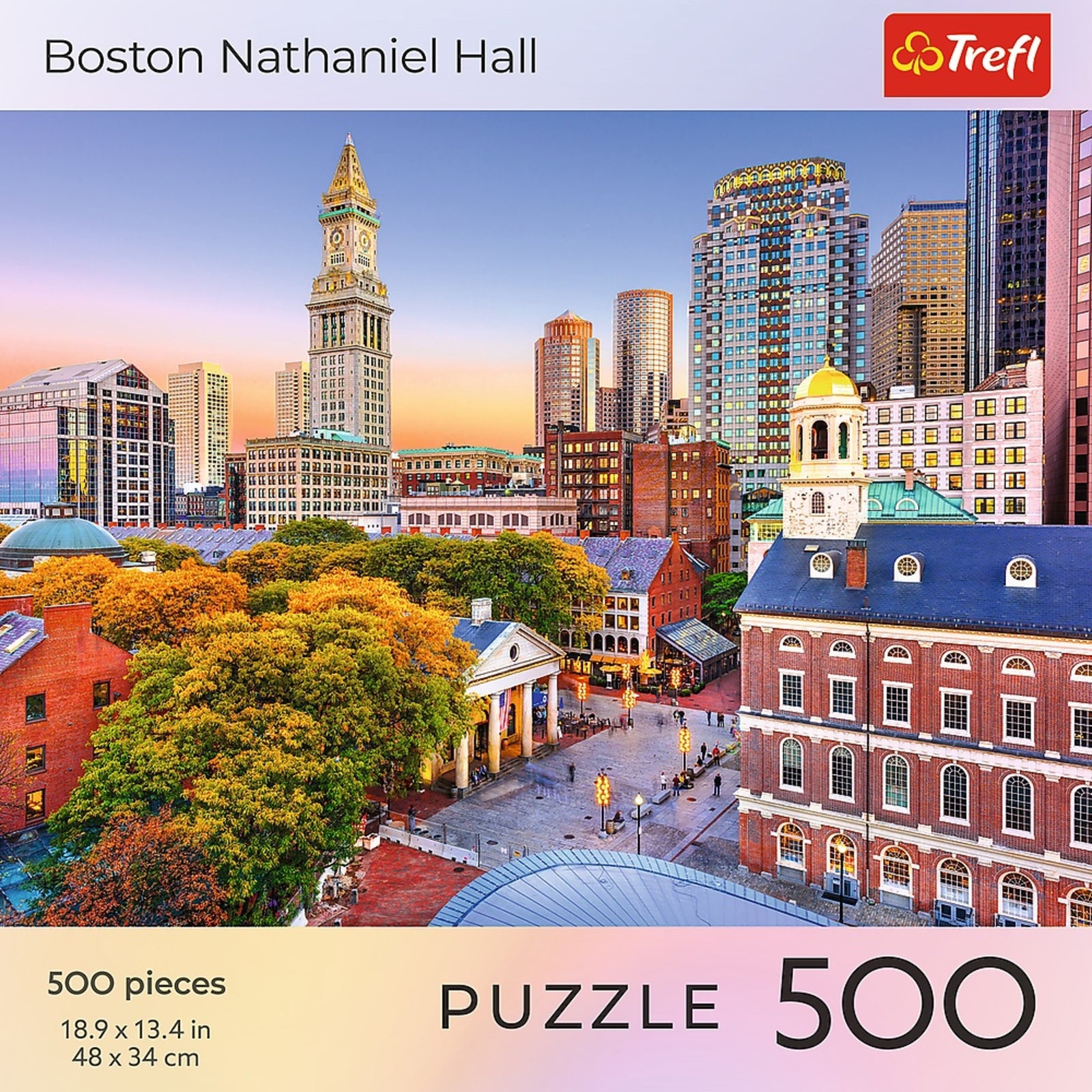 Trefl Red 500 Piece Puzzle - Cities - Boston Nathaniel Hall