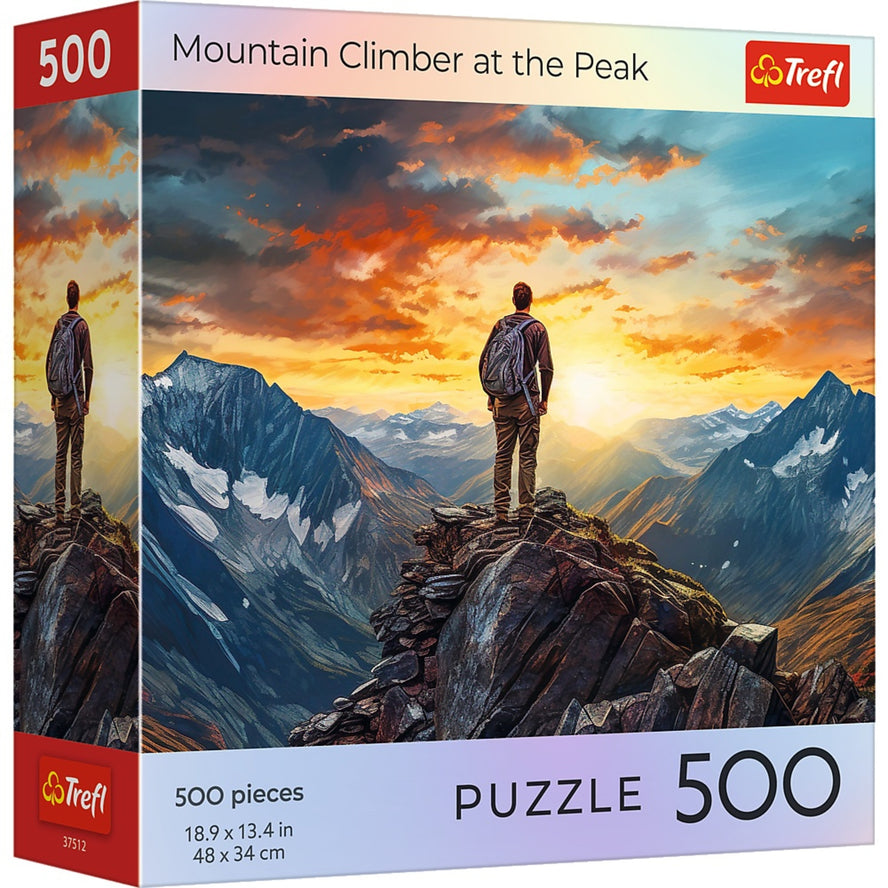 Trefl Red 500 Piece Puzzle - Sports - Mountain Climber at the Peak