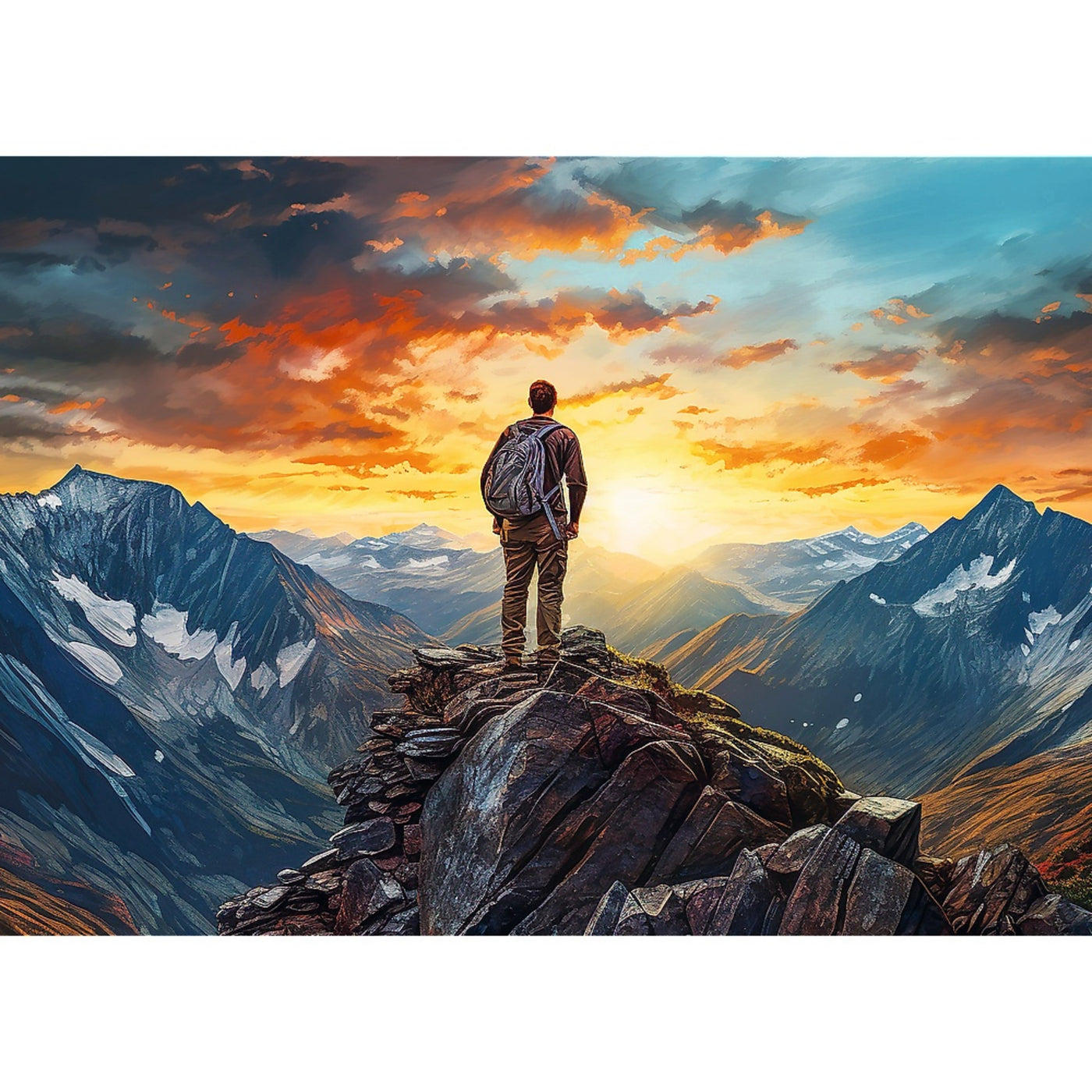 Trefl Red Sports: Mountain Climber at the Peak 500 Piece Puzzle