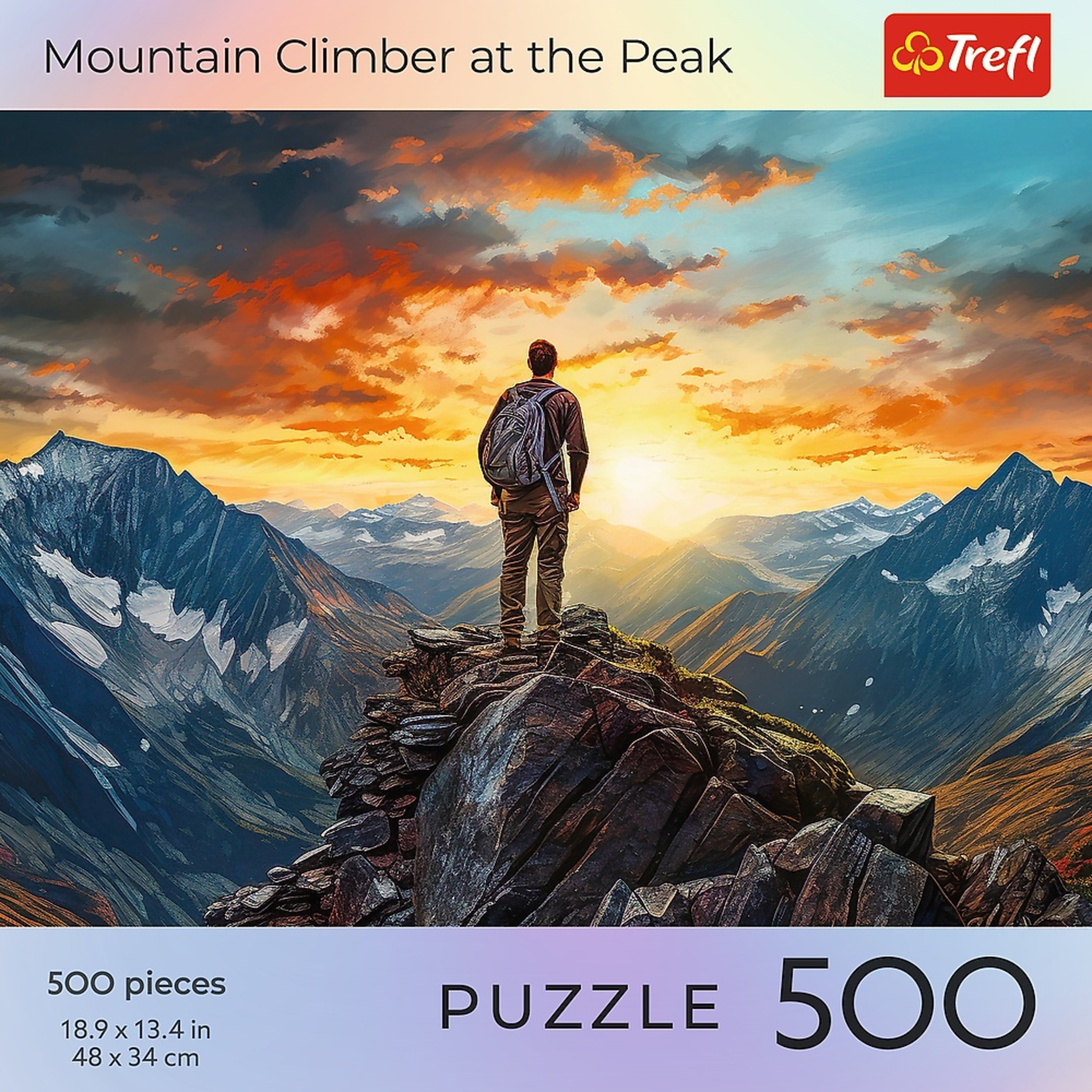 Trefl Red 500 Piece Puzzle - Sports - Mountain Climber at the Peak