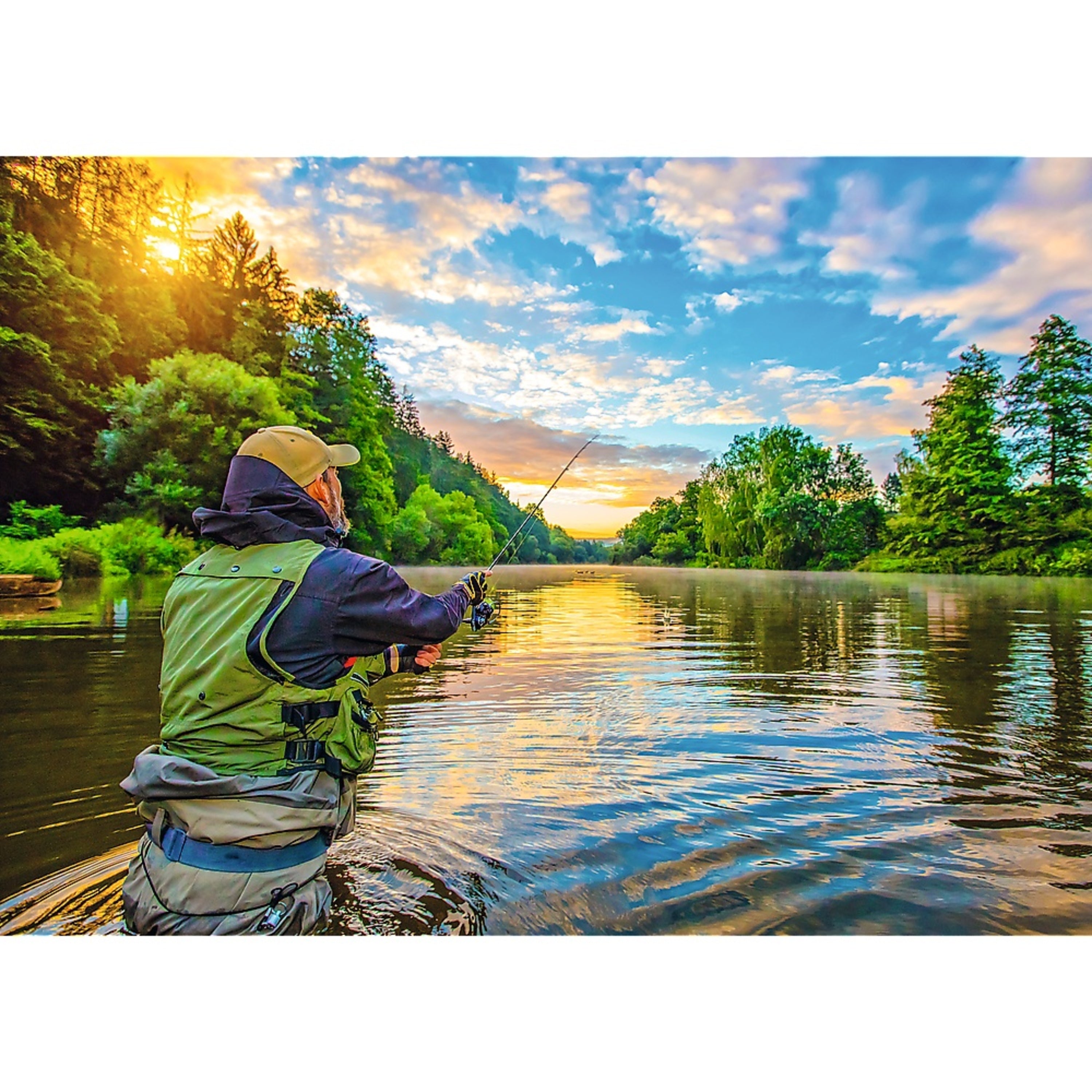 Trefl Red 500 Piece Puzzle - Nature - Fisherman at Sunrise