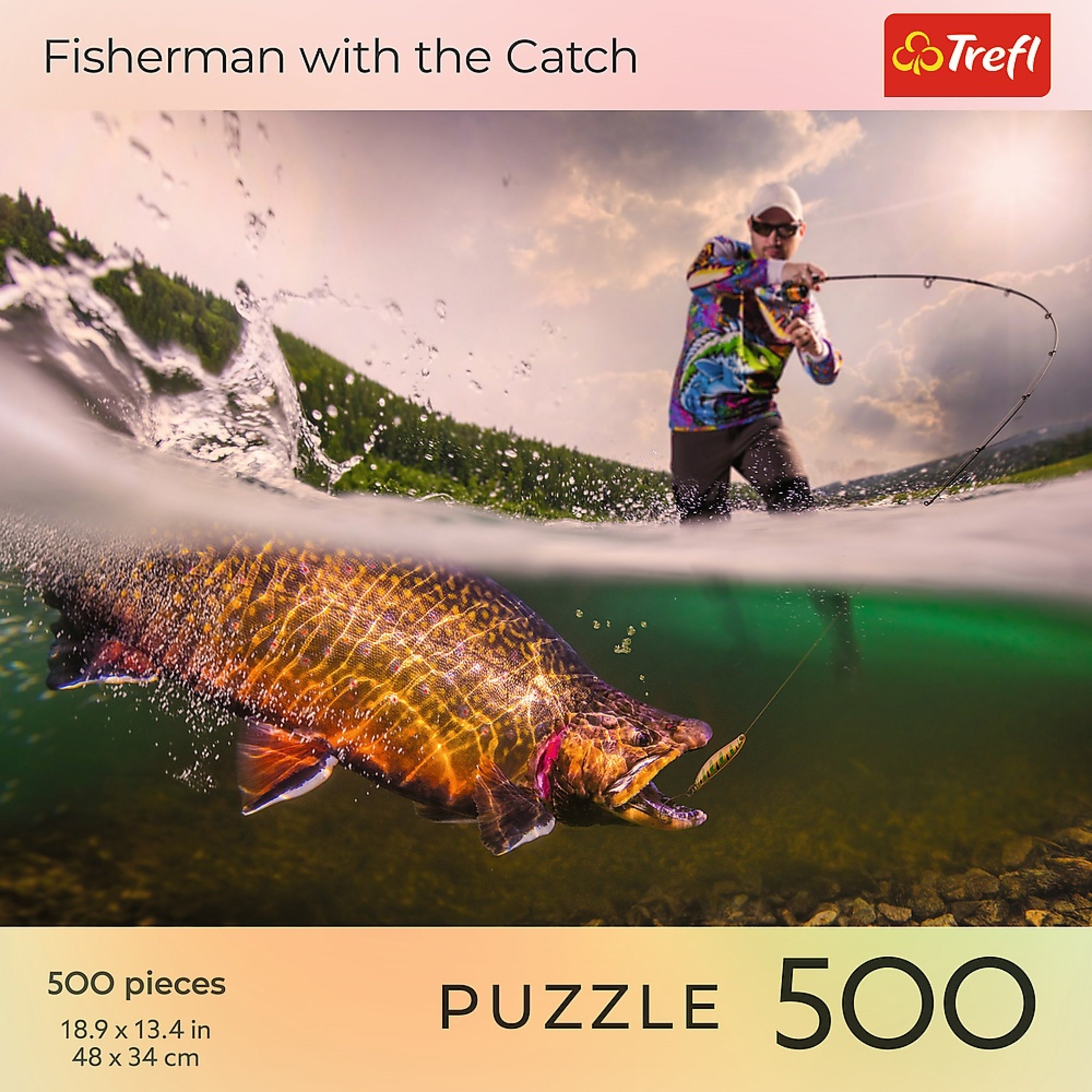 Trefl Red 500 Piece Puzzle - Nature - Fisherman with the Catch