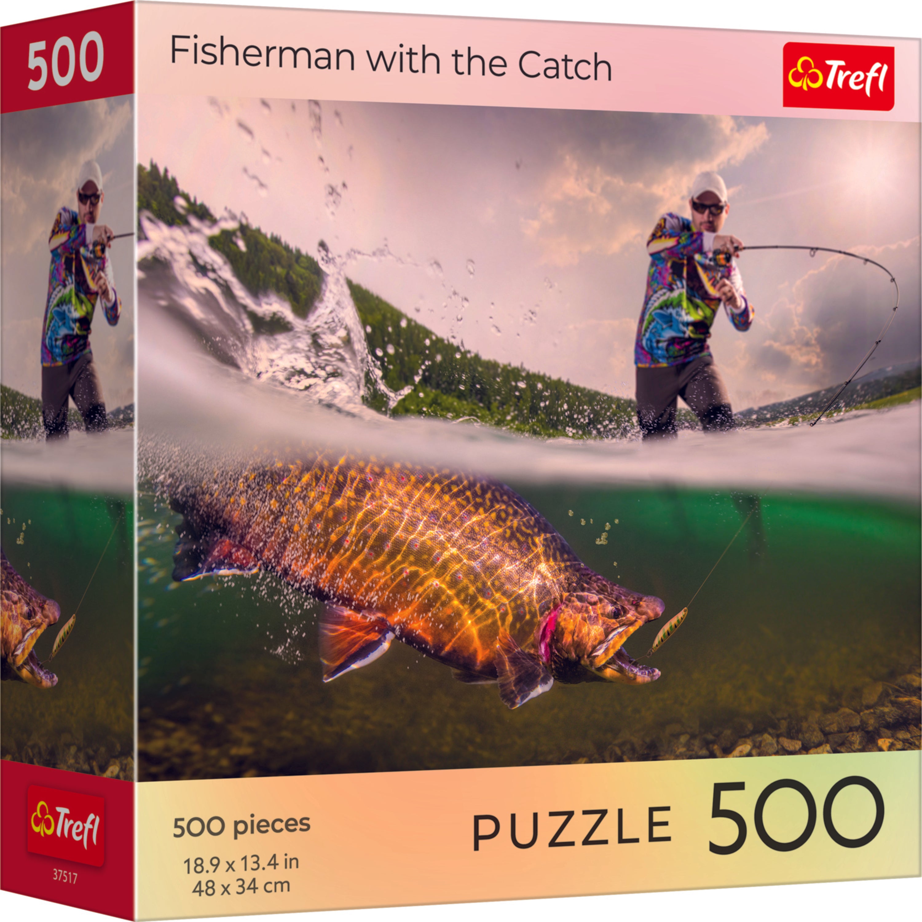 Trefl Red 500 Piece Puzzle - Nature - Fisherman with the Catch