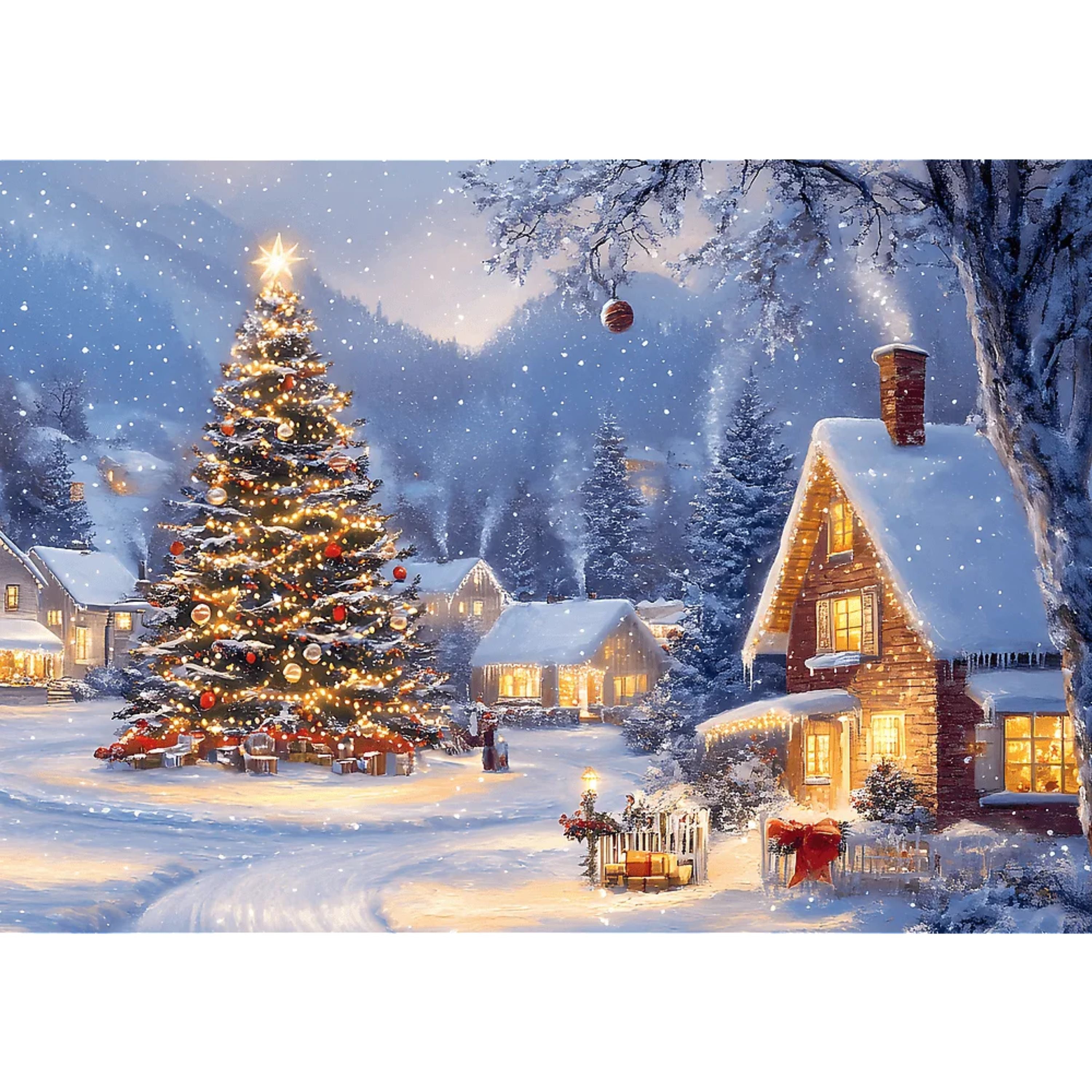 Trefl Red Seasons Greetings Peaceful Winter Night 500 Piece Puzzle