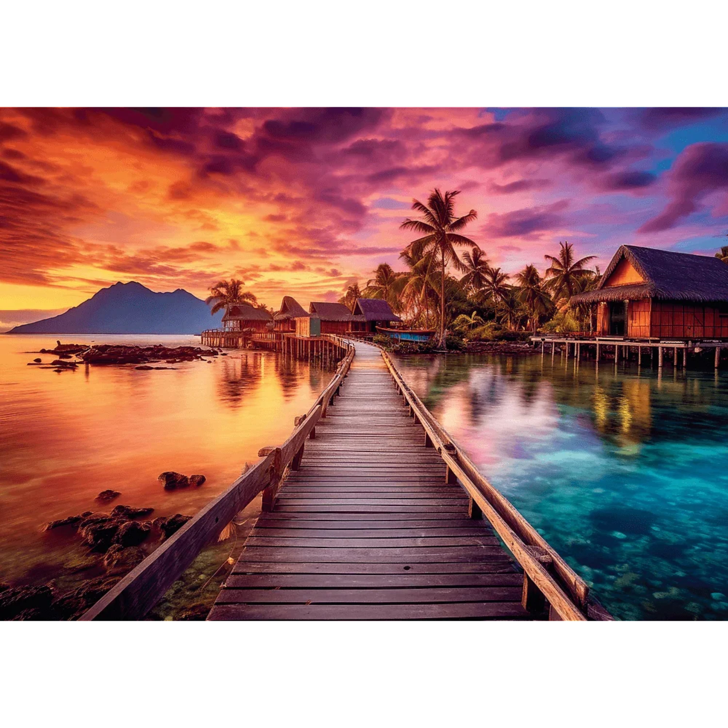 Trefl Red Sunset over Paradise 1000 Piece Puzzle