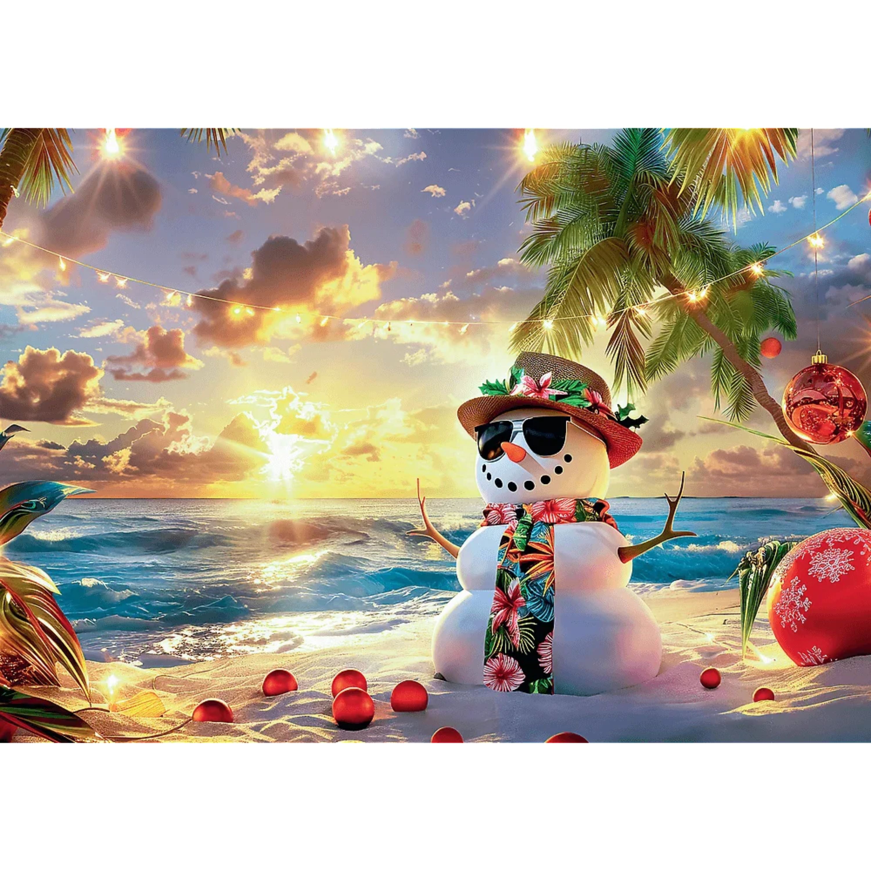 Trefl Red Paradise Snowman 1000 Piece Puzzle