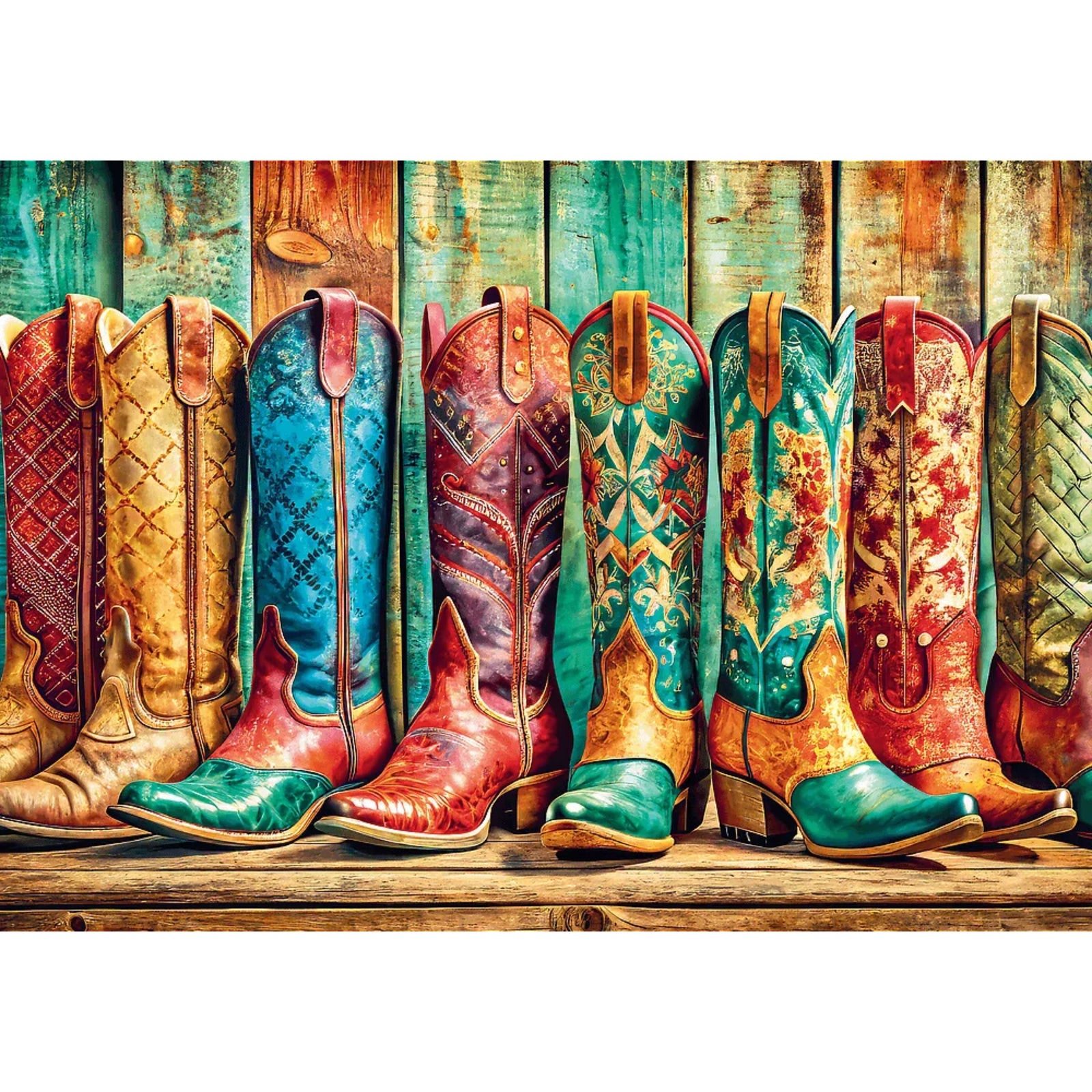 Trefl Red Colorful Cowboy Boots 1000 Piece Puzzle