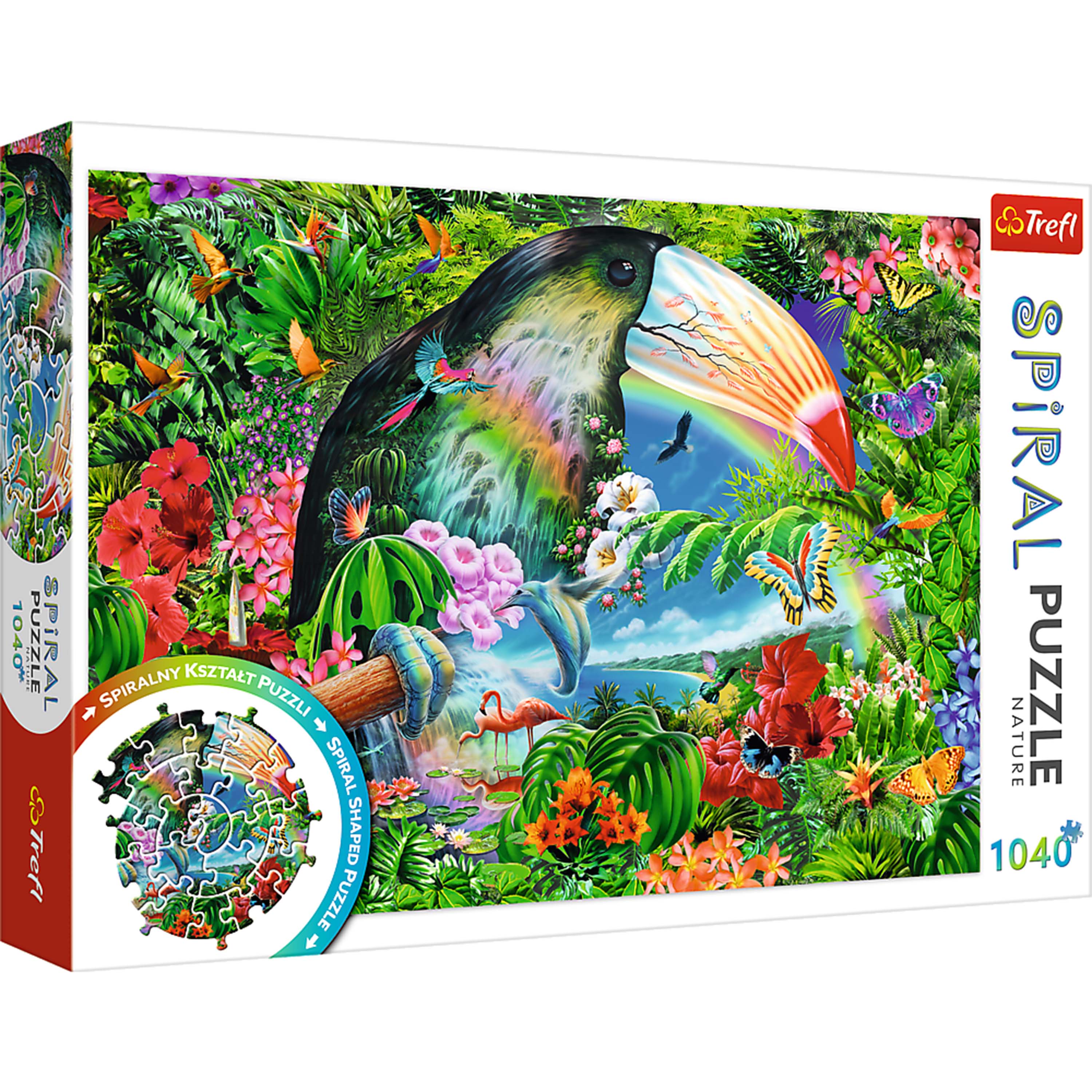 Trefl Red 1040 Piece Spiral Puzzle - Tropical animals