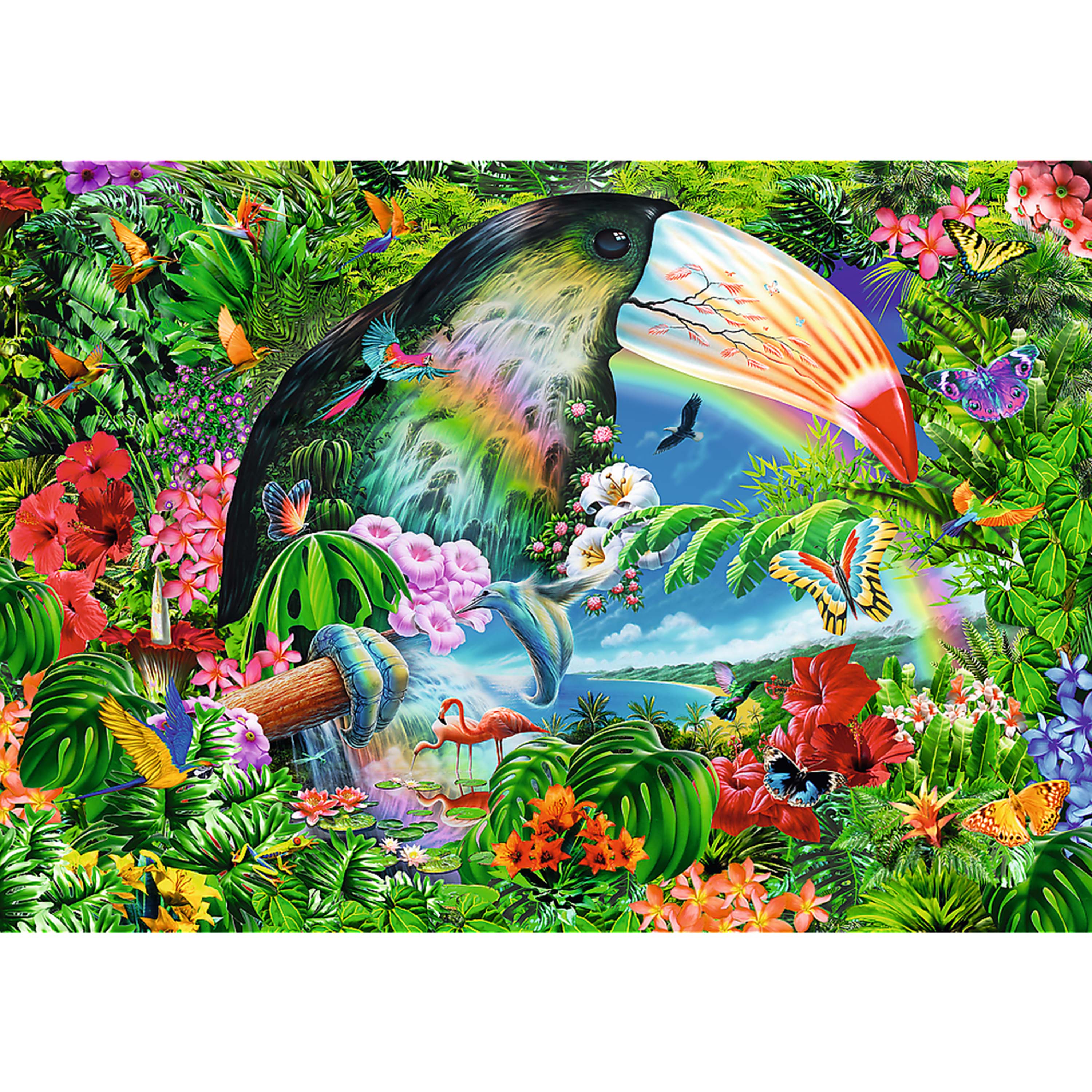 Trefl Red 1040 Piece Spiral Puzzle - Tropical animals