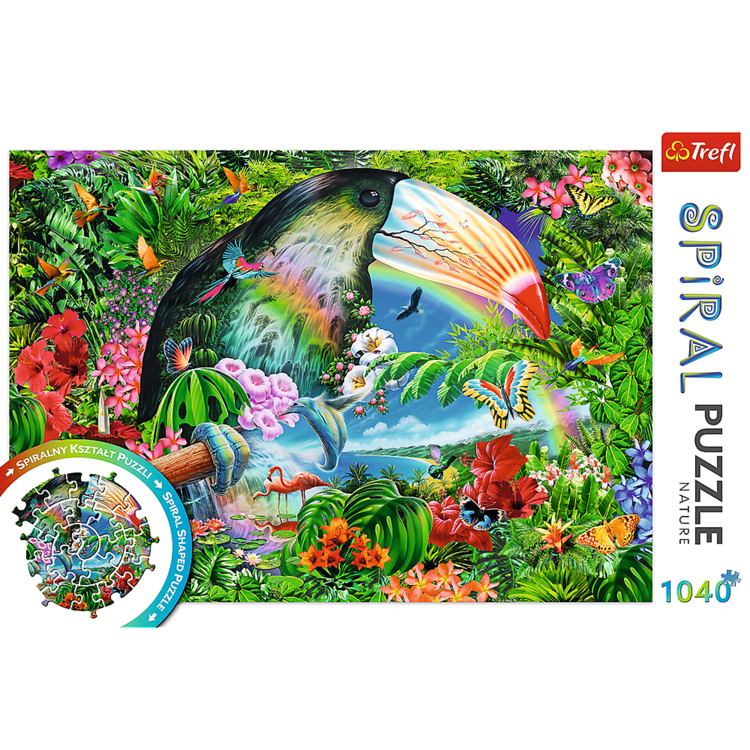 Trefl Red 1040 Piece Spiral Puzzle - Tropical animals