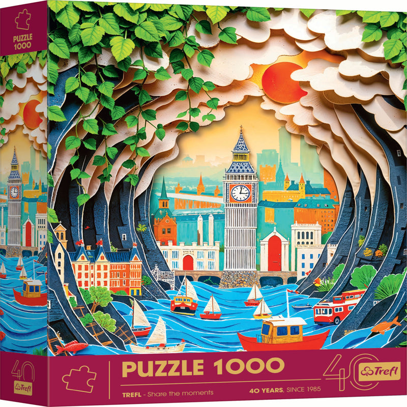 Trefl Red 40th Anniversary London 1000 Piece Paper Art Puzzle