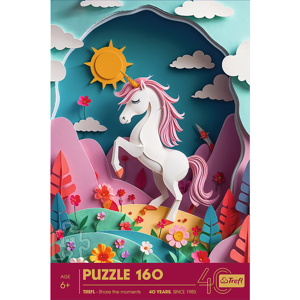 Trefl Kids 40th Anniversary Unicorn 160 Piece Paper Art Puzzle