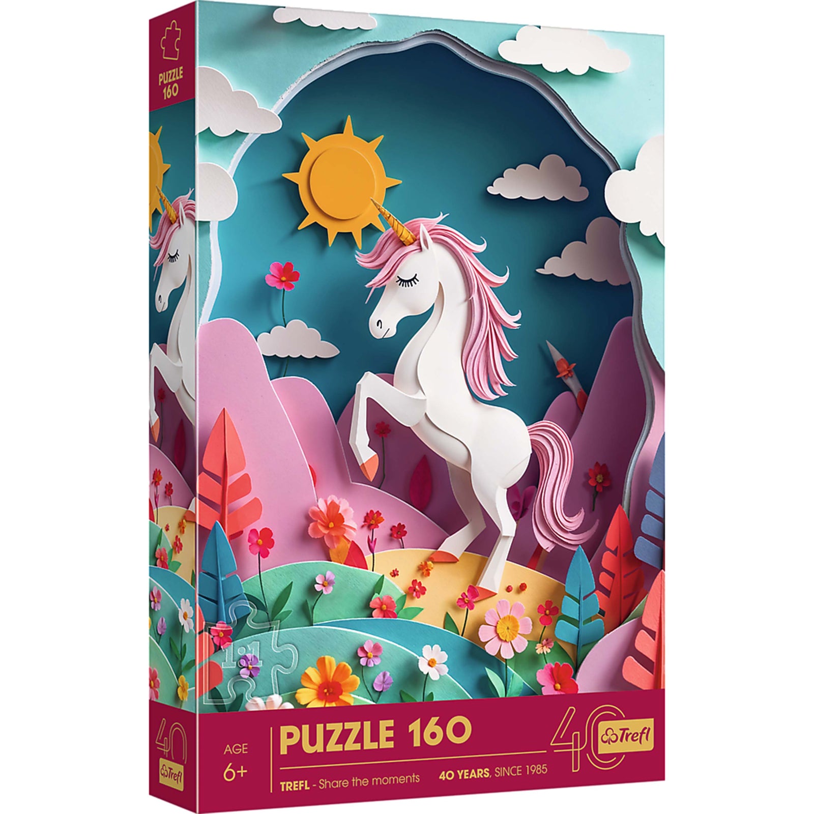 Trefl Kids 40th Anniversary Unicorn 160 Piece Paper Art Puzzle