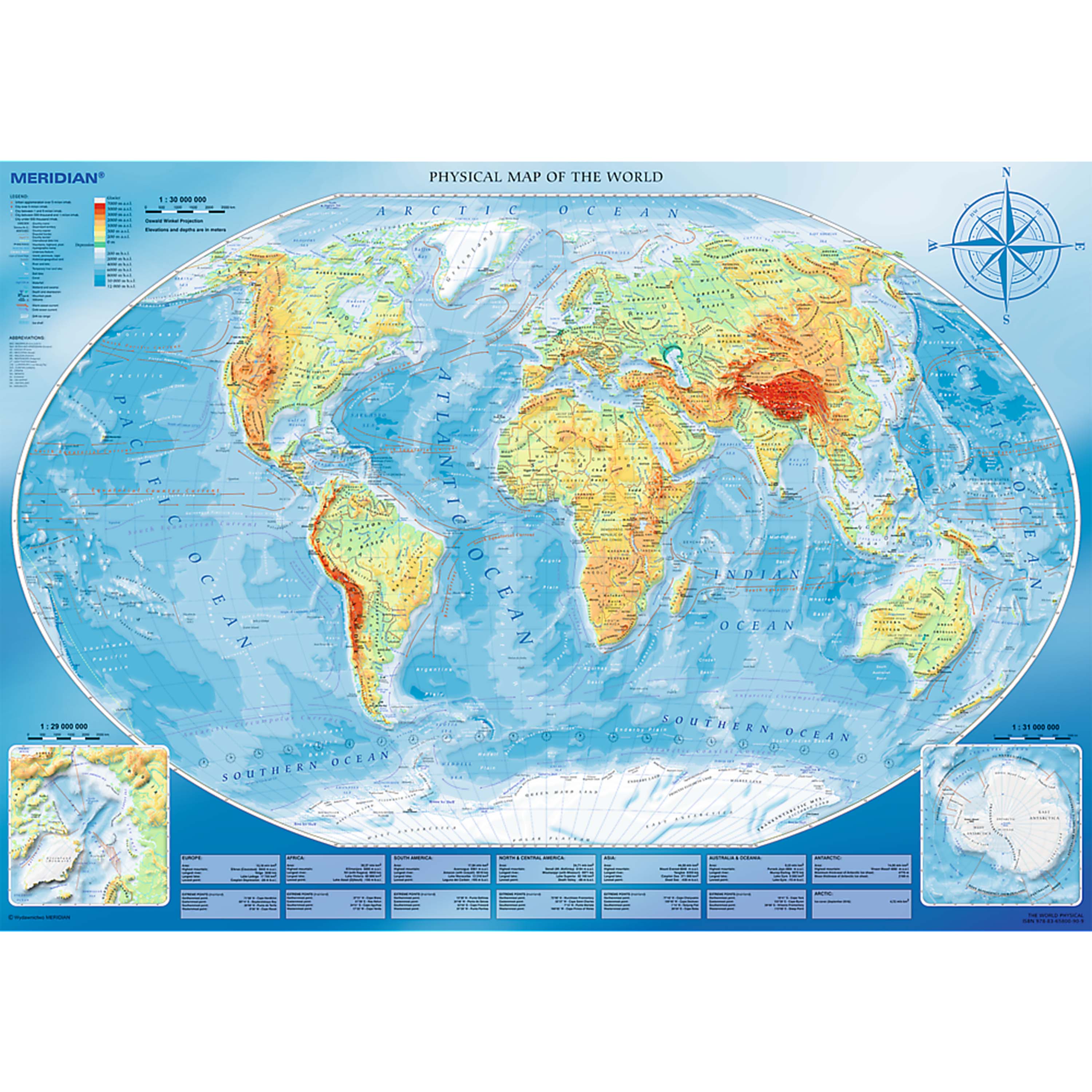 Trefl Red 4000 Piece Puzzle - Large physical map of the world / Meridian