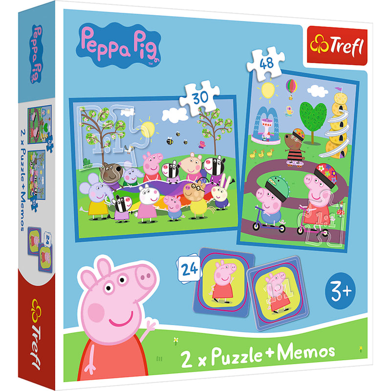 Trefl Kids Peppa Pig Kids Happy Moments with Peppa Pig 2in1 30/48 + 24 Memos Jigsaw Puzzle