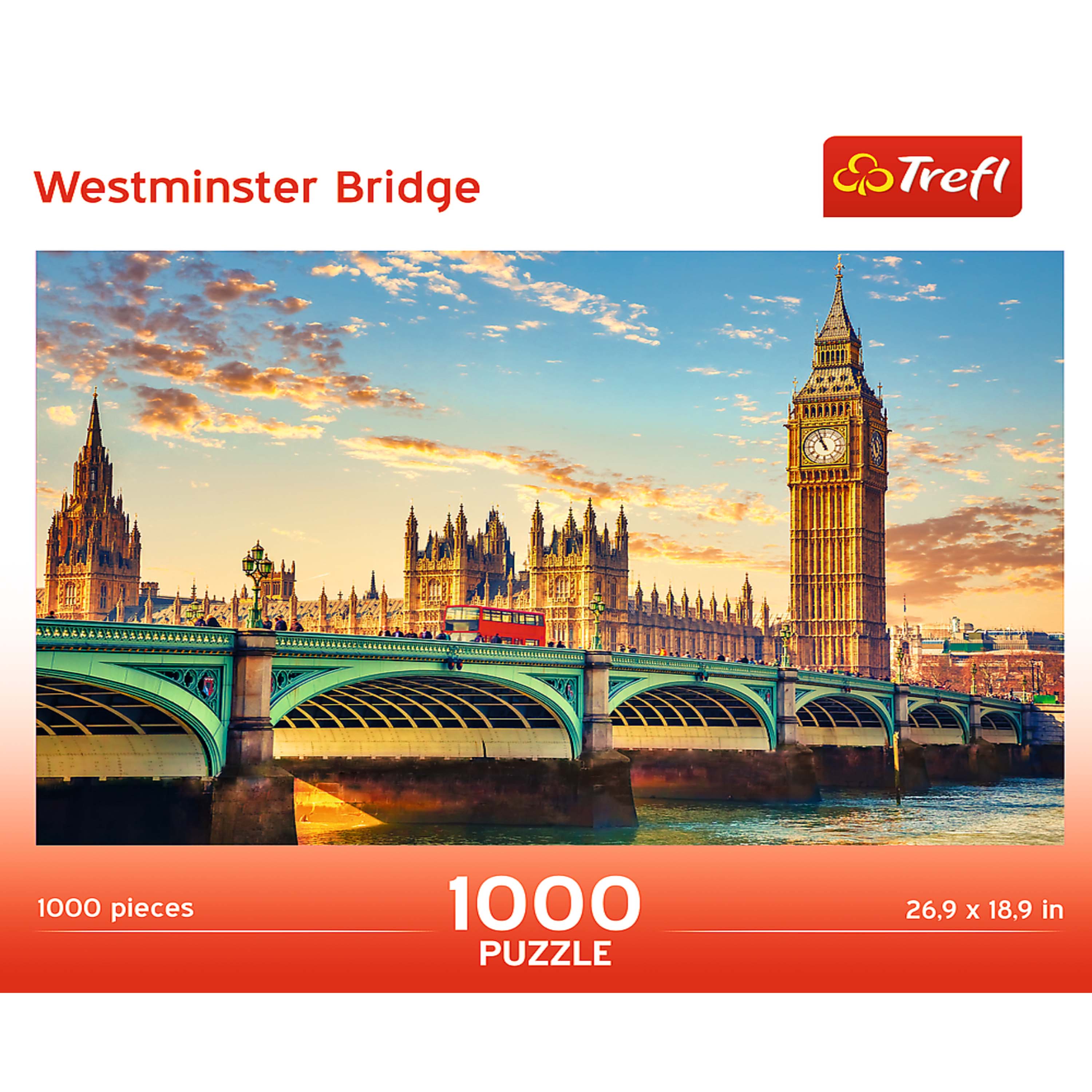 Trefl Red 1000 Piece Puzzle - Westminster Bridge