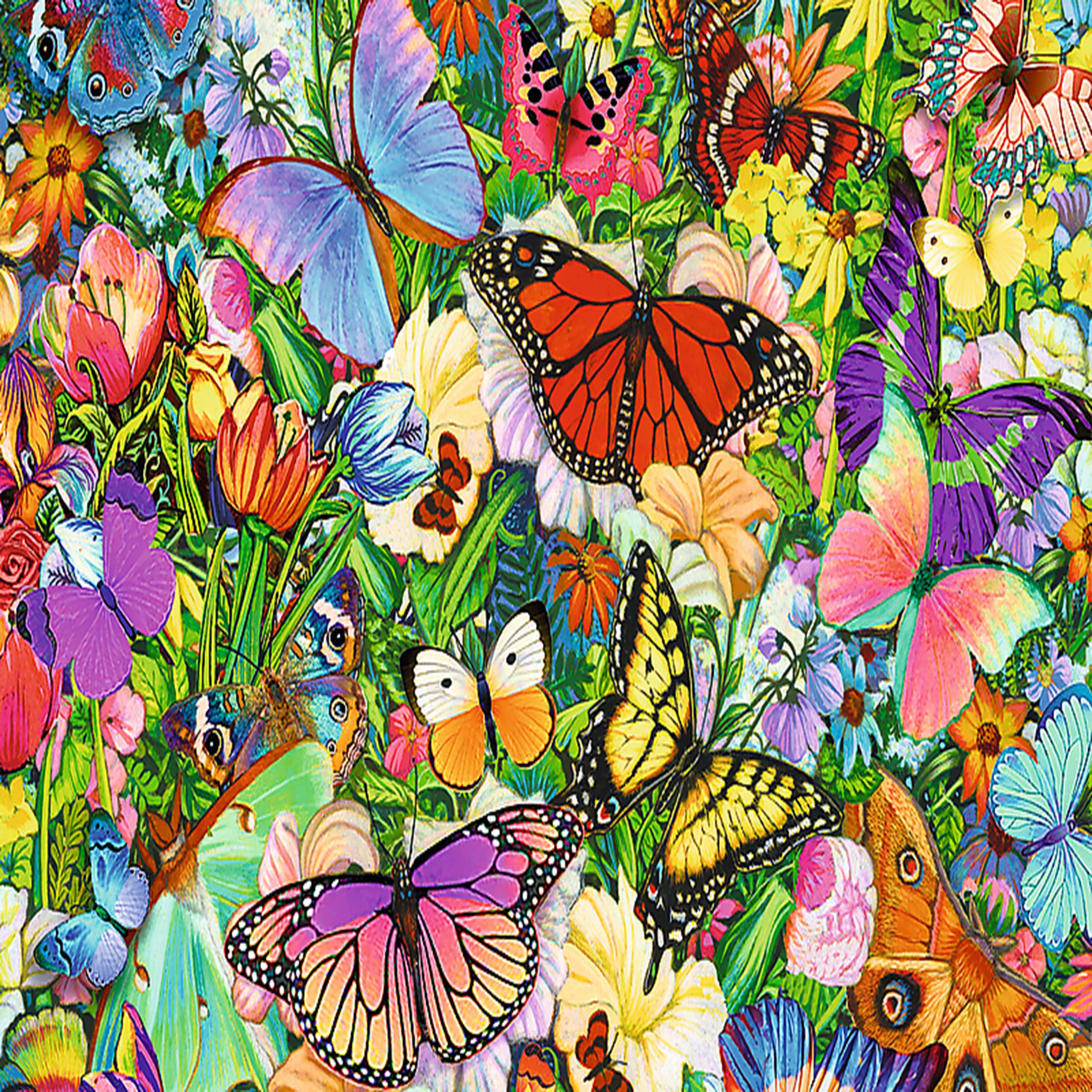 Trefl Red Butterfly Garden 1000 Piece Puzzle