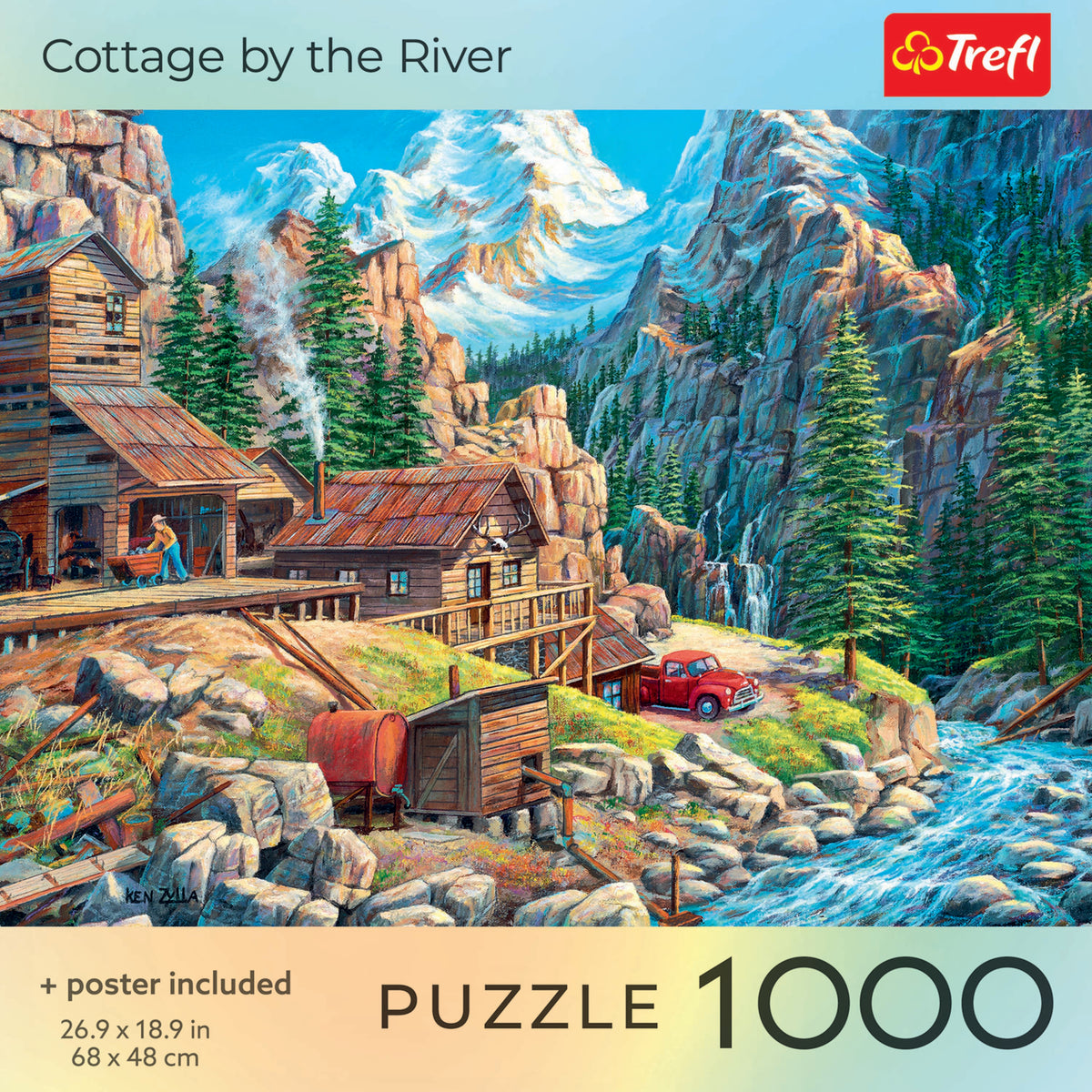 Trefl Red Cottage by the River 1000 Piece Puzzle